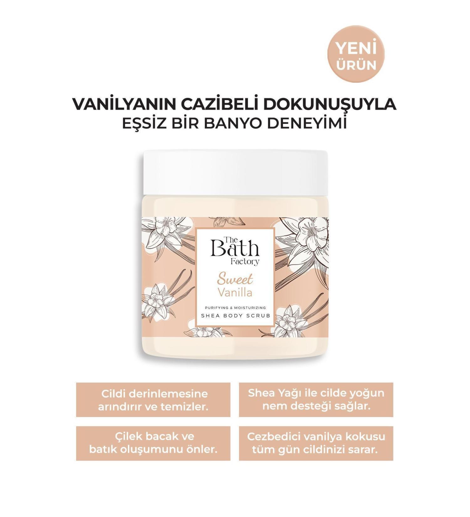 THE BATH FACTORY Moisturizing and Purifying Shea Body Scrub - Vanilla Flavored 300gr - Buy Online on GoSupps.com