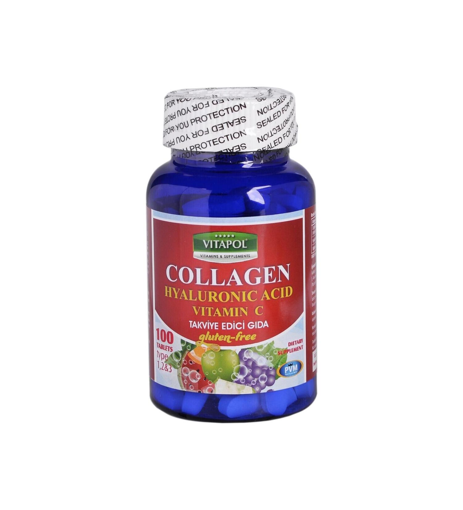 Vitapol Collagen Hyaluronic Acid Vitamin C 100 Tablets