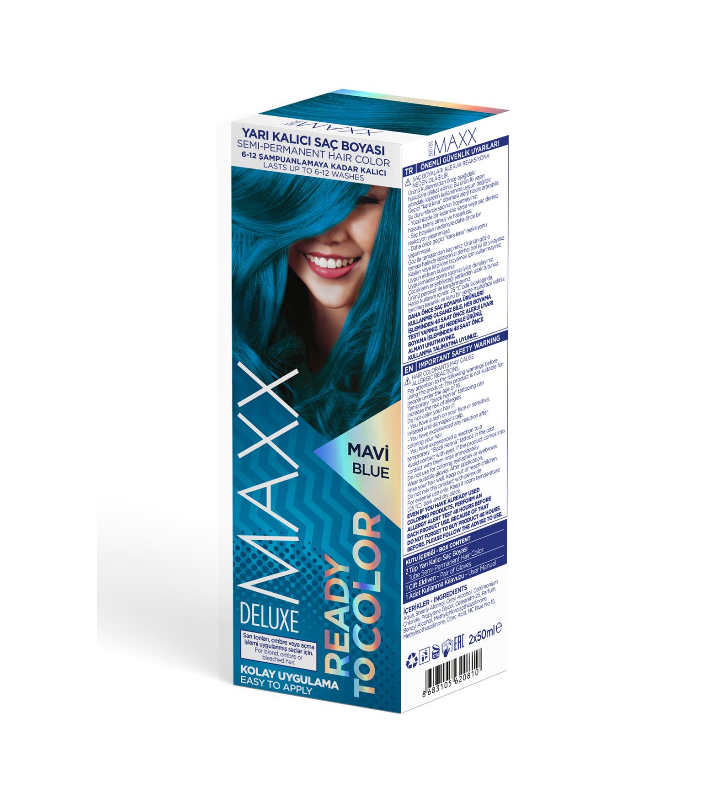 MAXX DELUXE SEMI PERMANENT HAIR DYE (5 WONDERFUL COLORS) 2X50 ML - Buy Online on GoSupps.com
