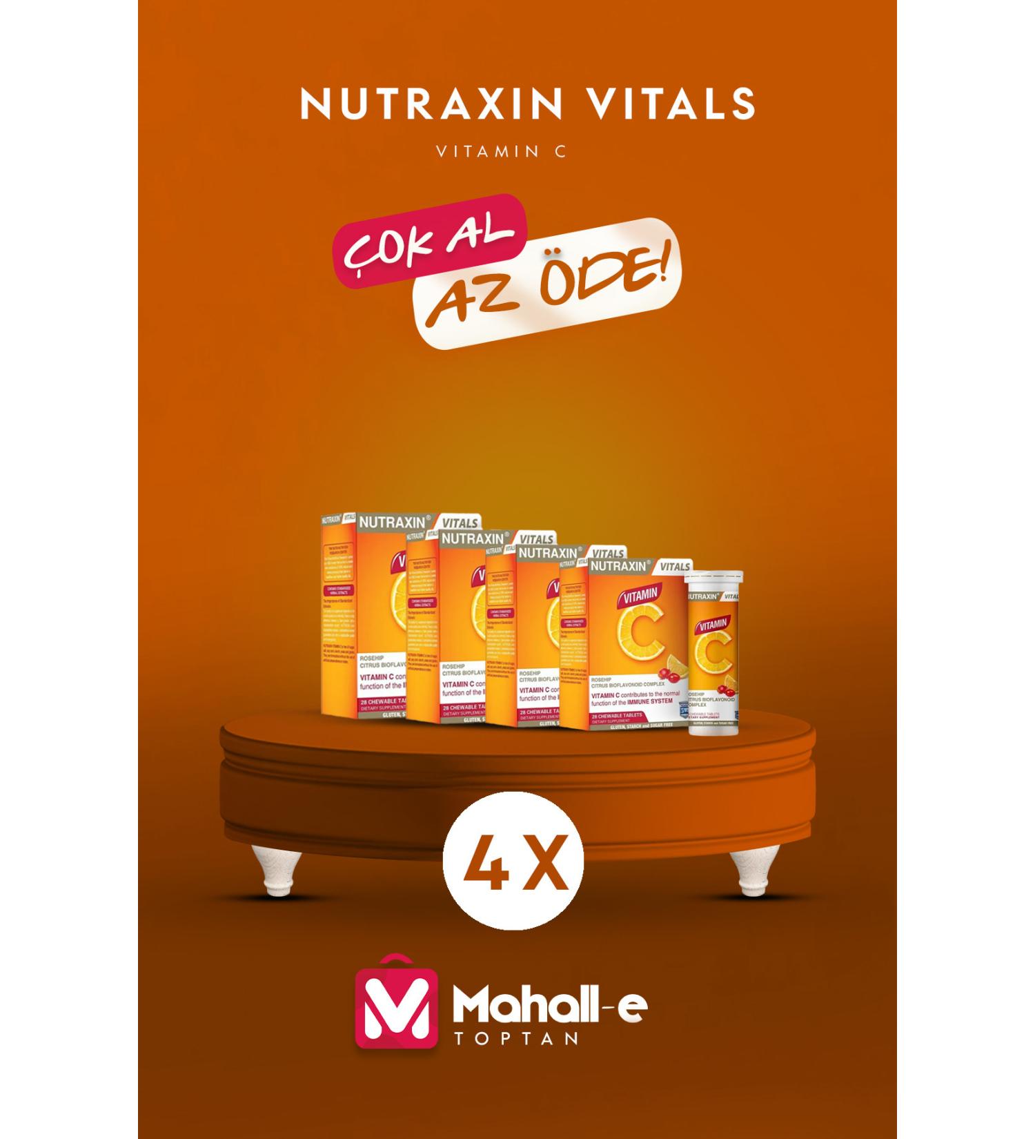 Nutraxin Vitamin C 28 Chewable Tablets 1 000 Mg 4-Pack