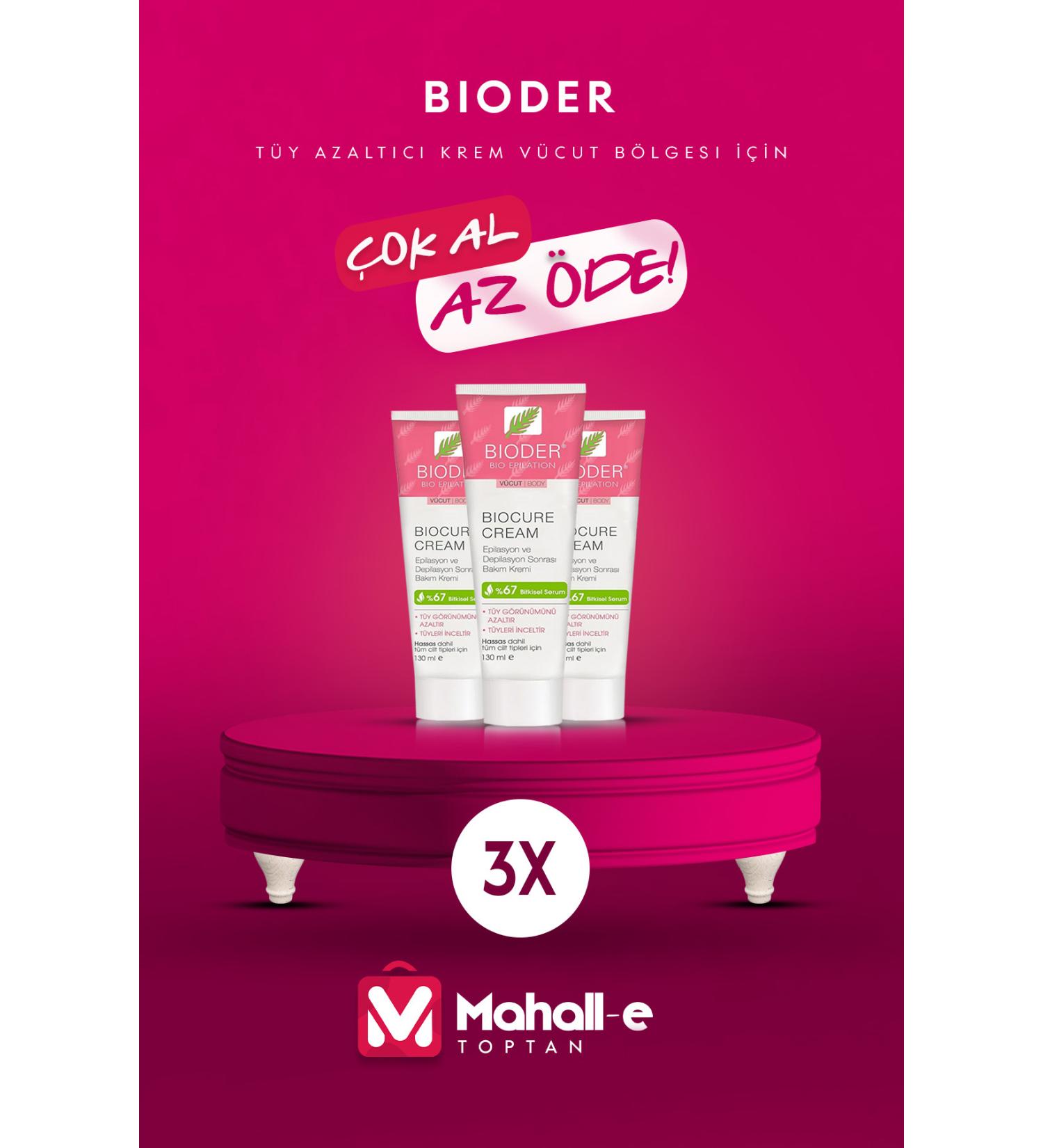 Bioder Biocure Cream 130 ml Hair Reducing Cream for Body Area 3-Piece - Buy Online on GoSupps.com