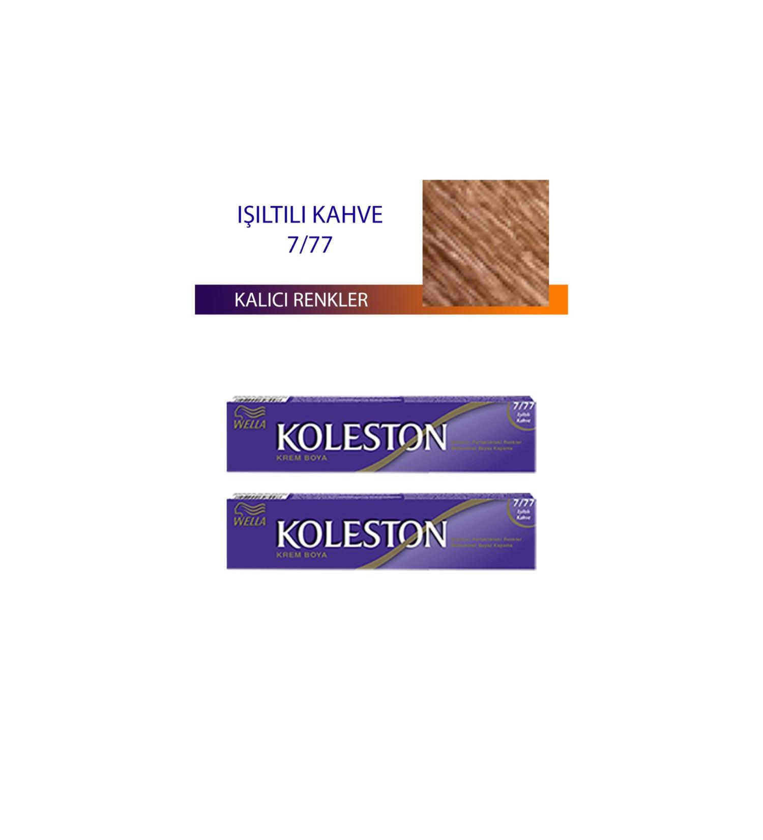 Wella 2 Piece Single Tube Hair Dye Shiny Brown 7/77