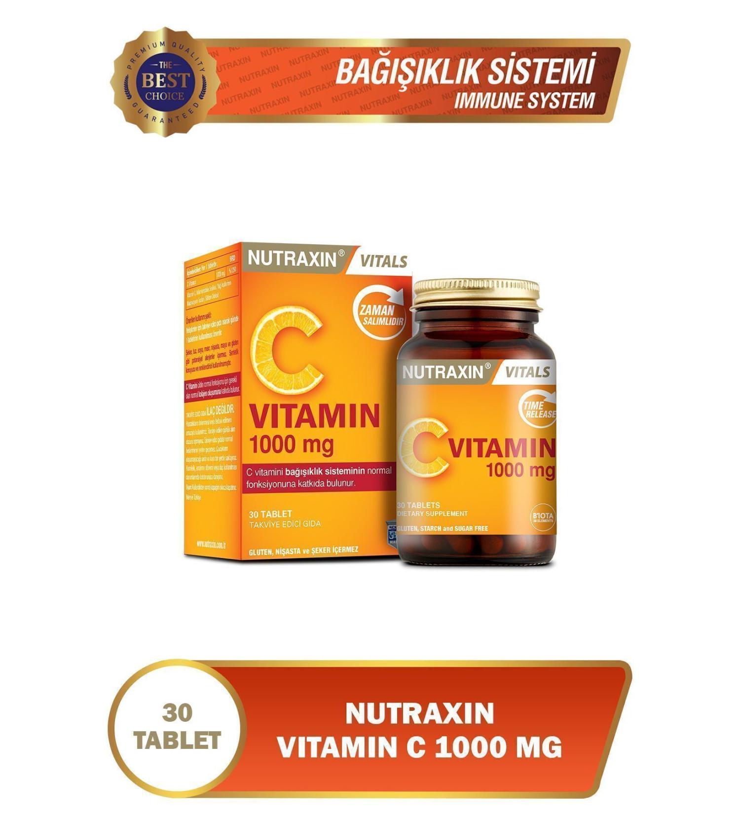 Nutraxin C Vitamin 1000 Mg - Vitamin C Depot Time Release 30 Tablets - Buy Online on GoSupps.com