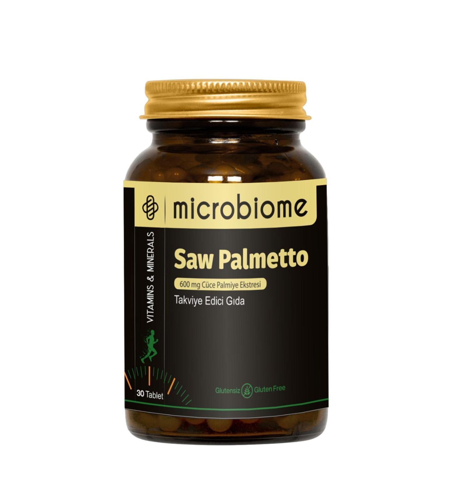 Microbiome Saw Palmetto 30 Tablets (Dwarf Palm Extract) - Buy Online on GoSupps.com