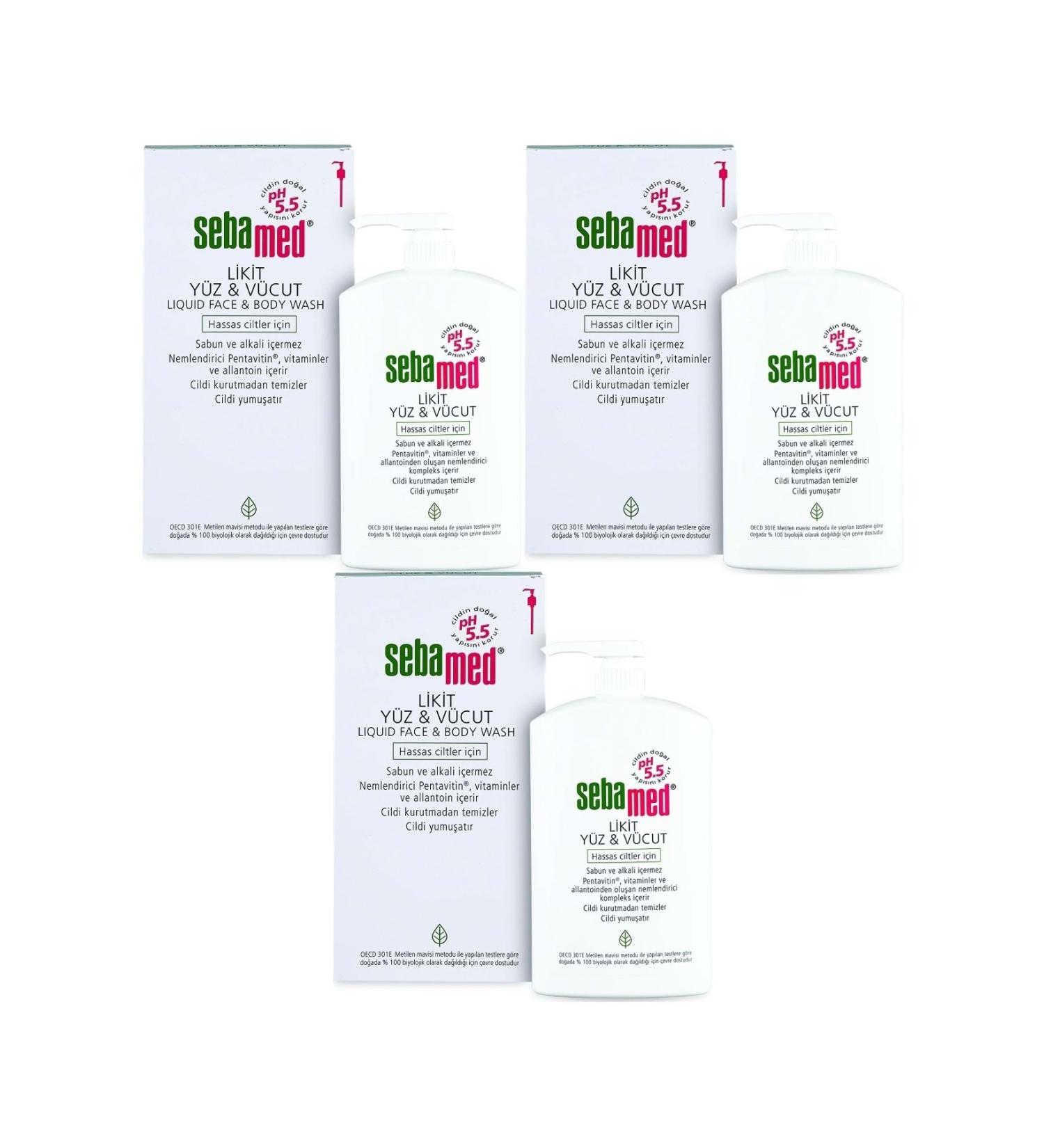 Sebamed Face and Body Cleanser Liquid 1000ML (Set of 3)