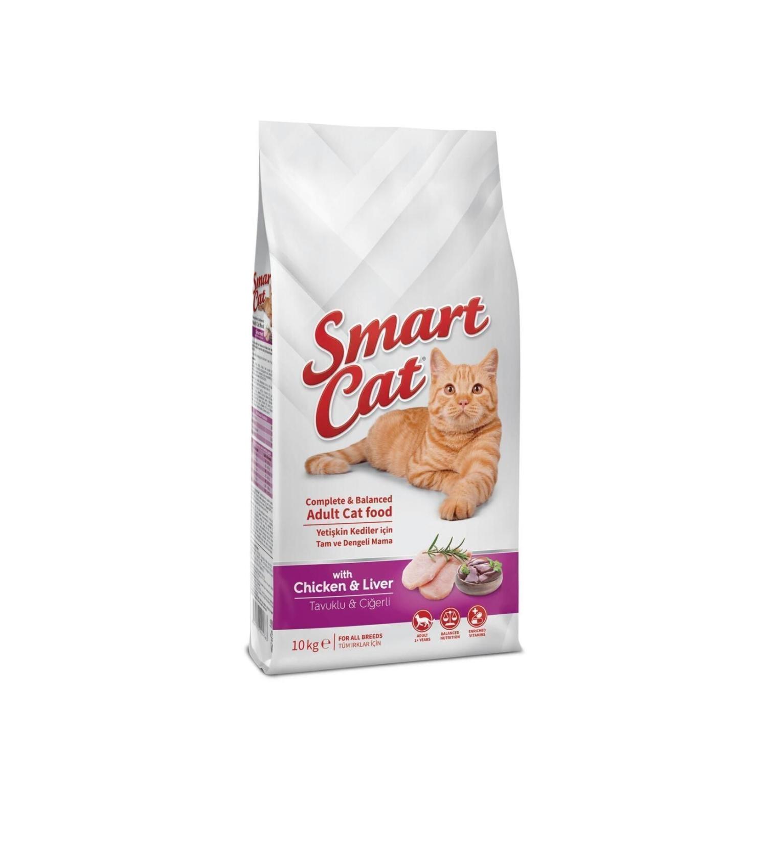 SMARTCAT Smart Cat Chicken Meat and Liver Adult Cat Food 10 Kg