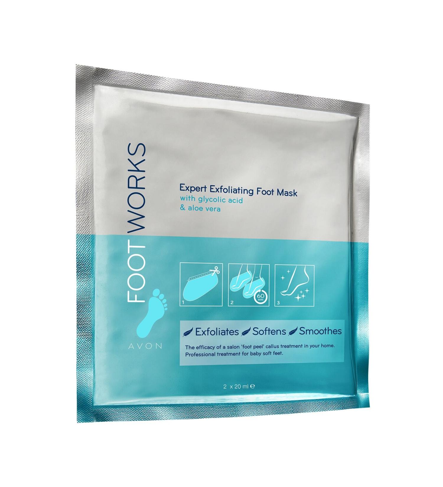 Avon Foot Works Aloe Vera and Glycolic Acid Foot Mask 5050136589042 - Buy Online on GoSupps.com
