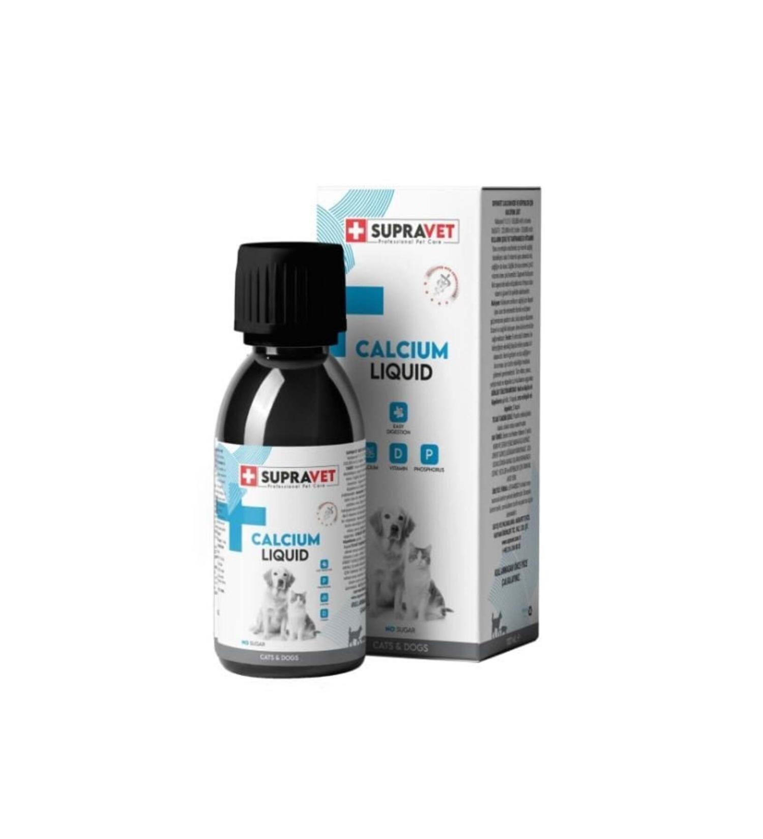 NT GROUP Supravet Calcium Liquid Calcium Drops for Cats and Dogs 100 Ml