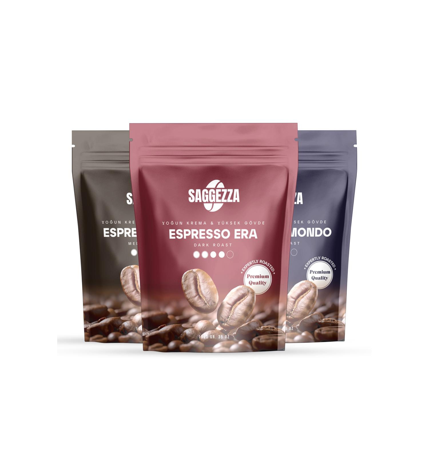 Saggezza Introduction Package Espresso Lago 1000 gr + Espresso Mondo 1000 gr + Espresso Era 1000 gr