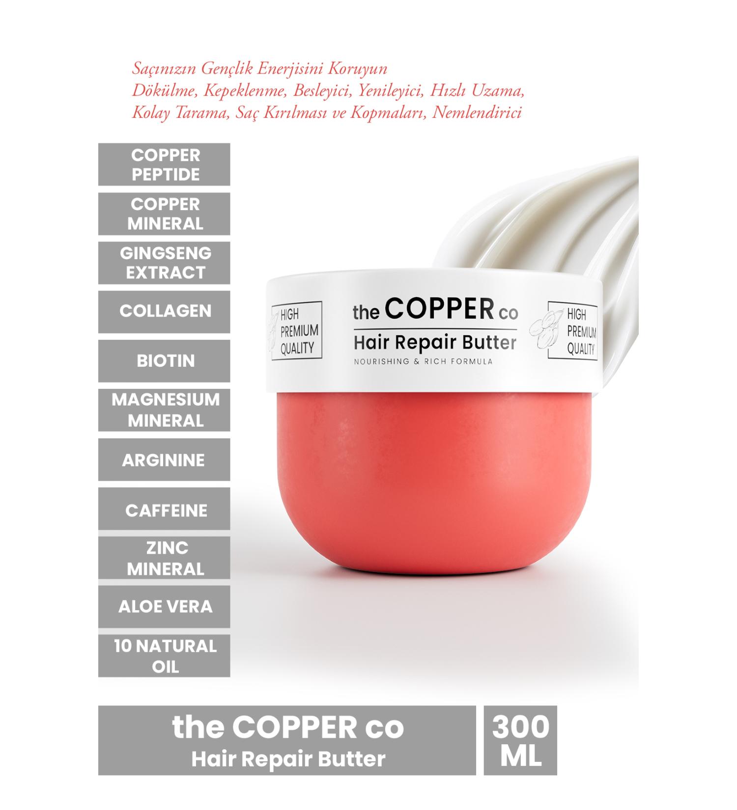 The Copper Co Hair Repair Butter Copper Peptide & Mineral Arginine Enriched Repairing Conditioner 300ml - Buy Online on GoSupps.com