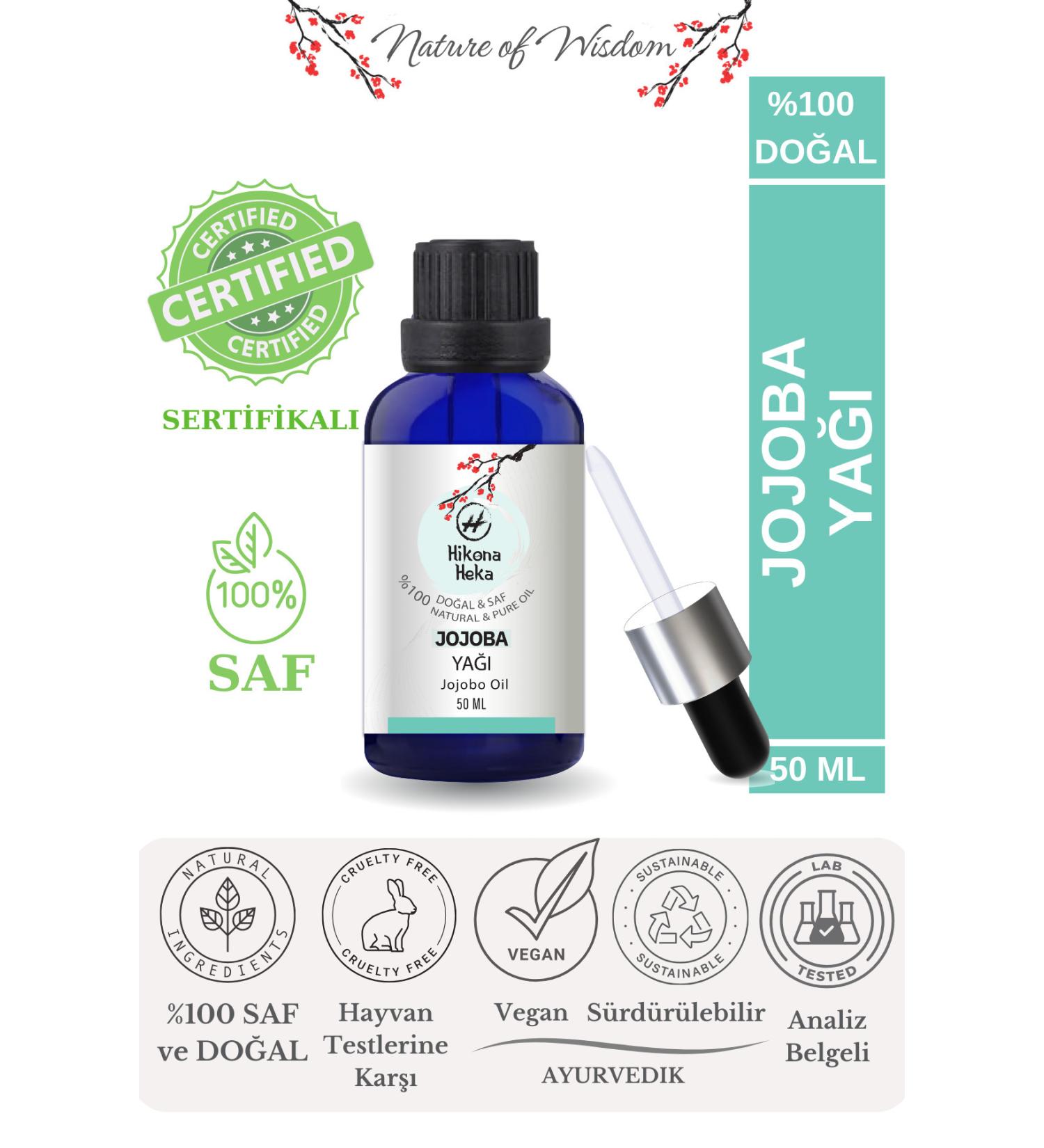 Hikona Heka Jojoba Oil (JOJOBA OIL) 0 Pure and Natural Cold Pressed 50 ml