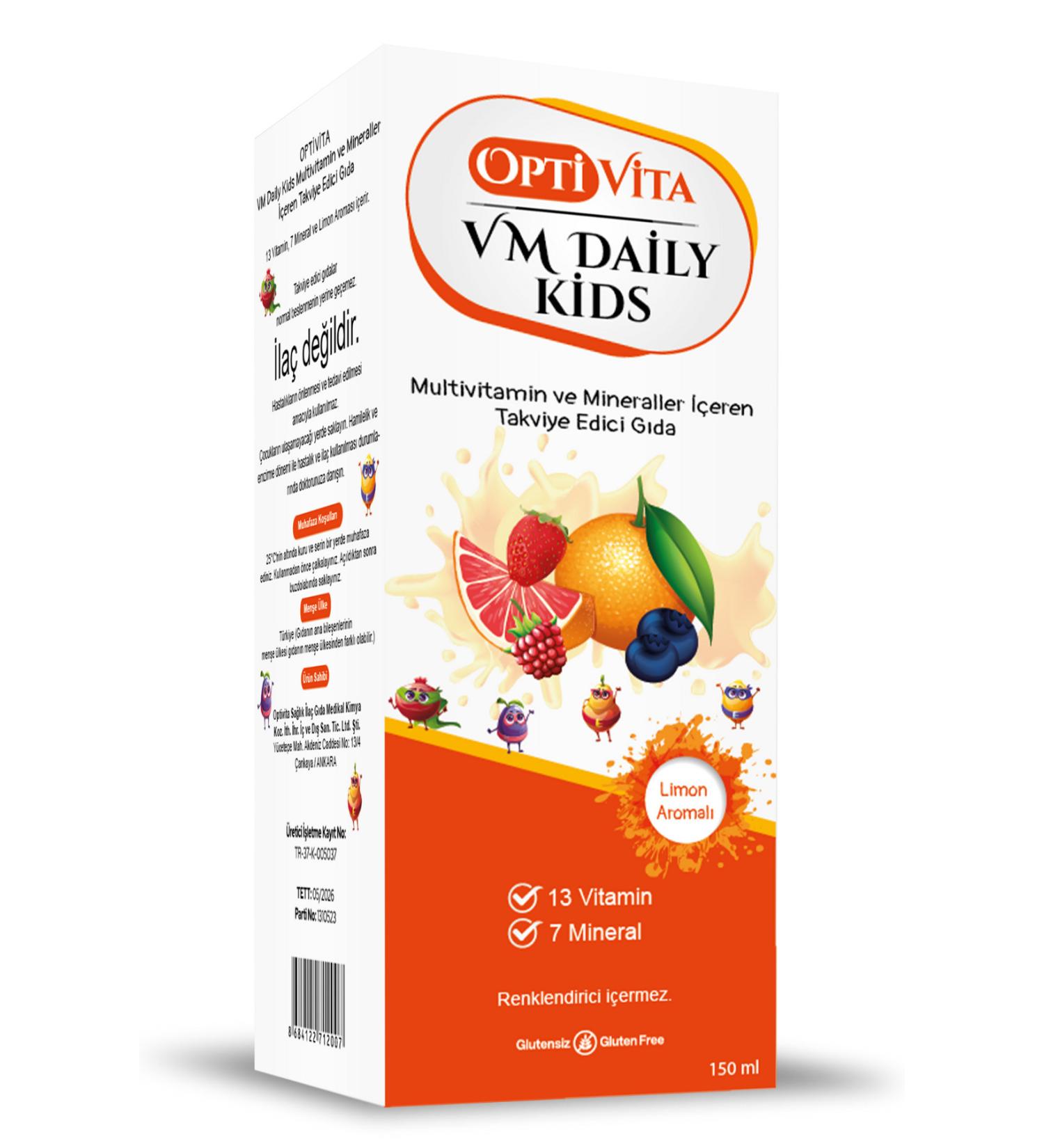 Optivita Vm Daily Kids Children's Multivitamin Syrup 150 ml - Vitamin and Mineral Support - Buy Online on GoSupps.com