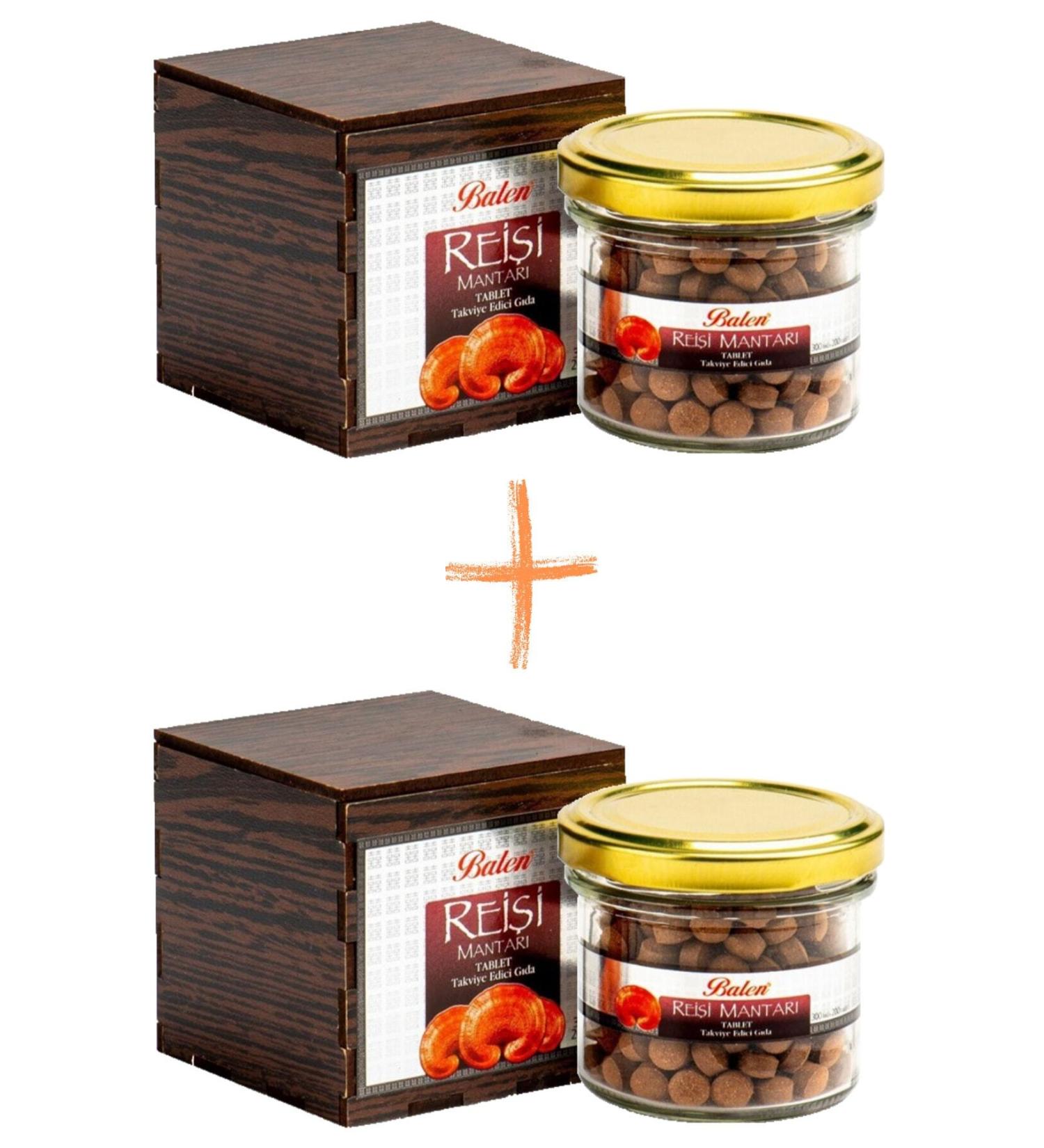 Balen Reishi Mushroom Food Supplement 300 Mg 200 Tablets 2 Pieces