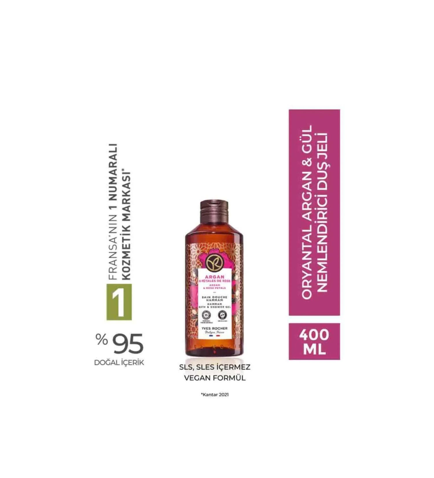 Yves Rocher Moisturizing Shower Gel - Oriental Argan and Rose - 400ml