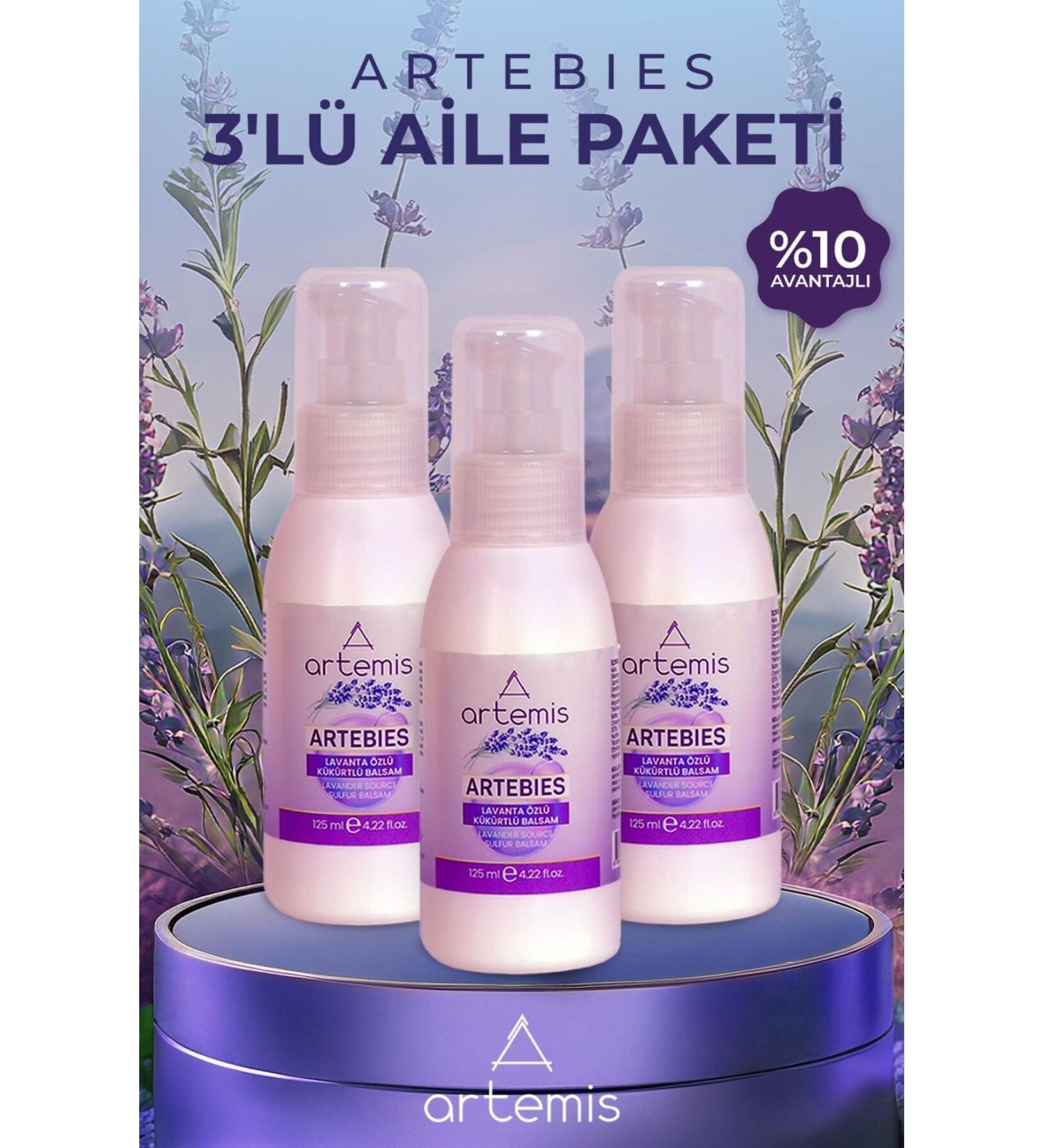 ArtemisStore Advantageous 3-Pack Family Pack Artebies Lavender Essence Sulfur Balsam (SCABBAGE CREAM ITCHING)