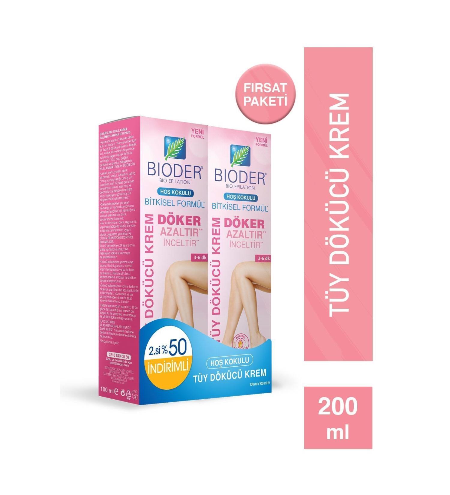 Bioder Hair Removal Cream 2x100 ml Hair Reducing Effect - Buy Online on GoSupps.com