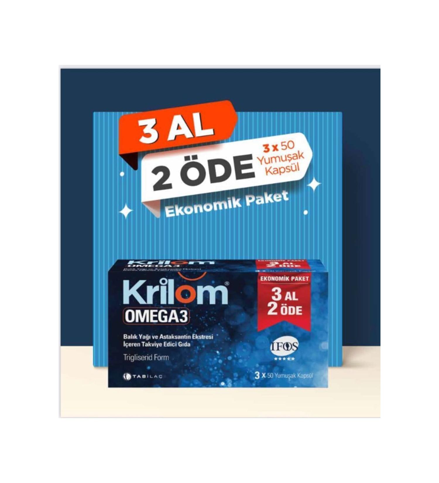 Krilom Omega-3 50 Softgels-skt:03/2022-3 Pieces