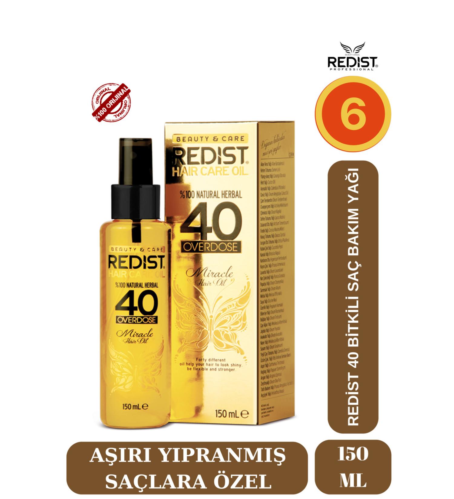 Redist Instant Repair 40 Herbal Hair Care Oil for Extremely Damaged Hair 150 ml X 6 Pieces - Buy Online on GoSupps.com
