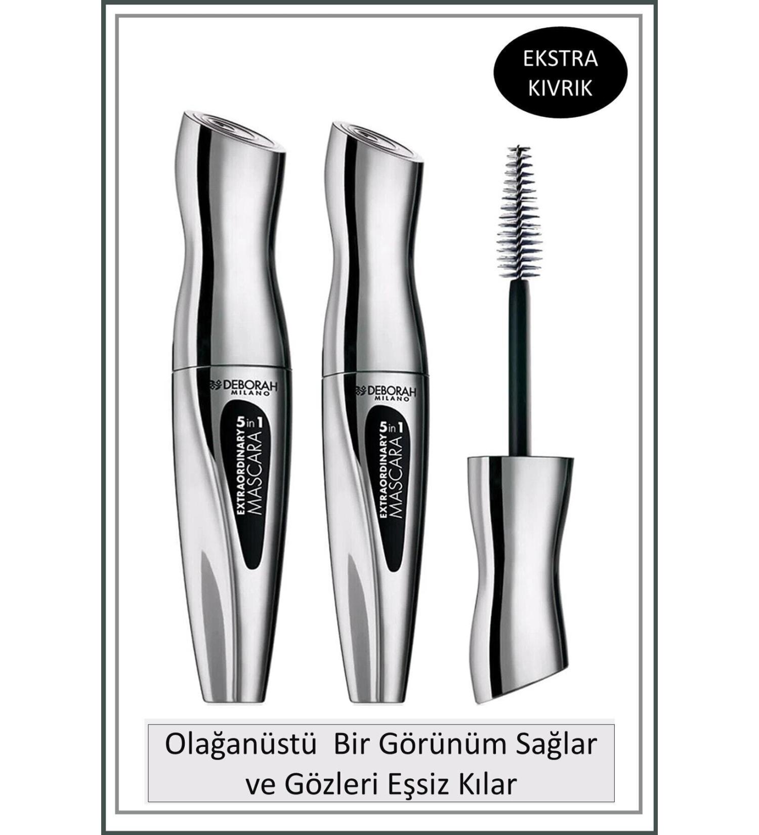 Deborah Milano Extraordinary 5 In 1 Black Mascara* 2 Pieces
