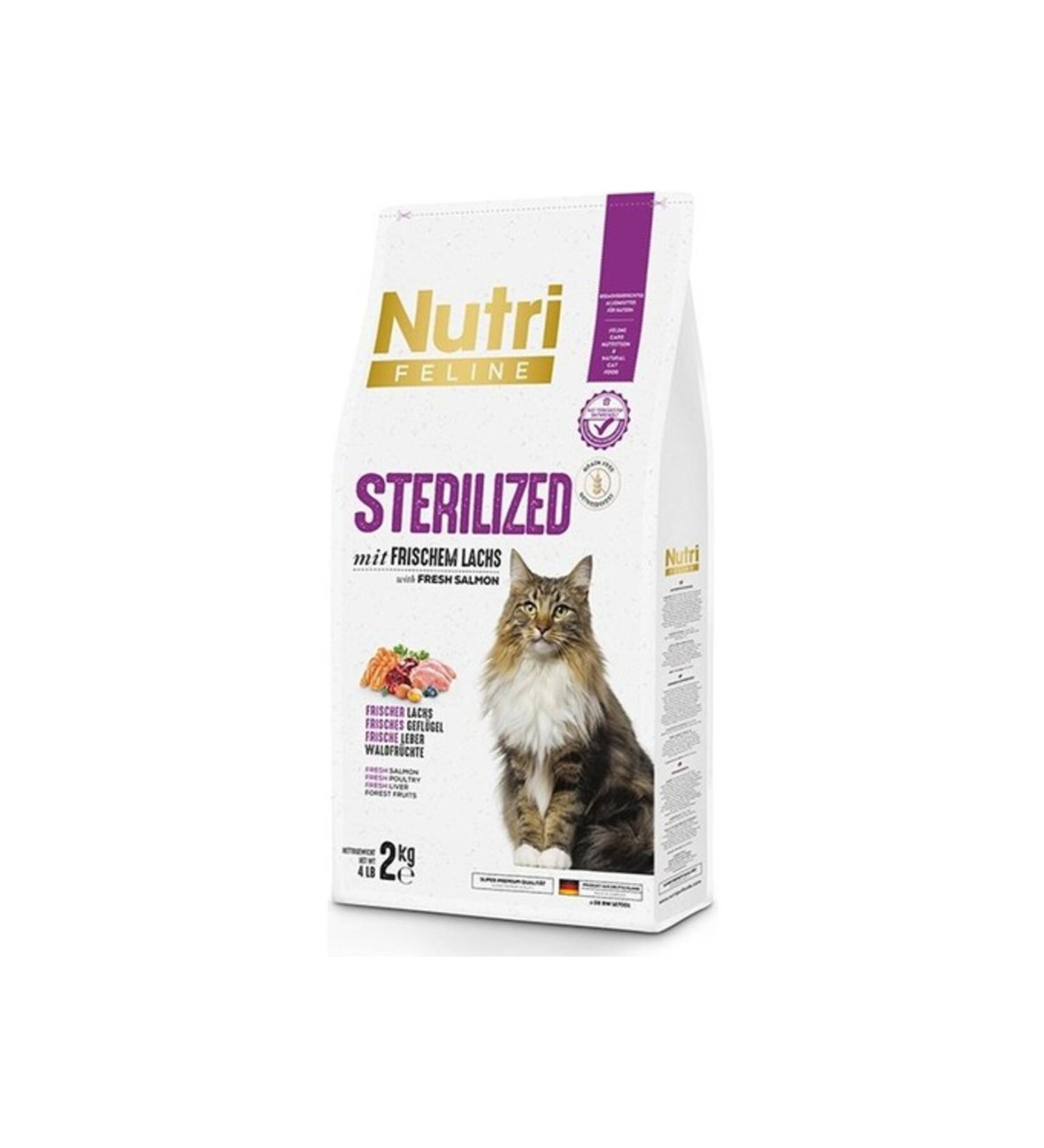 Nutri Feline Salmon Sterilized Adult Cat Dry Food 2 Kg - Nutri Feline Sterilized