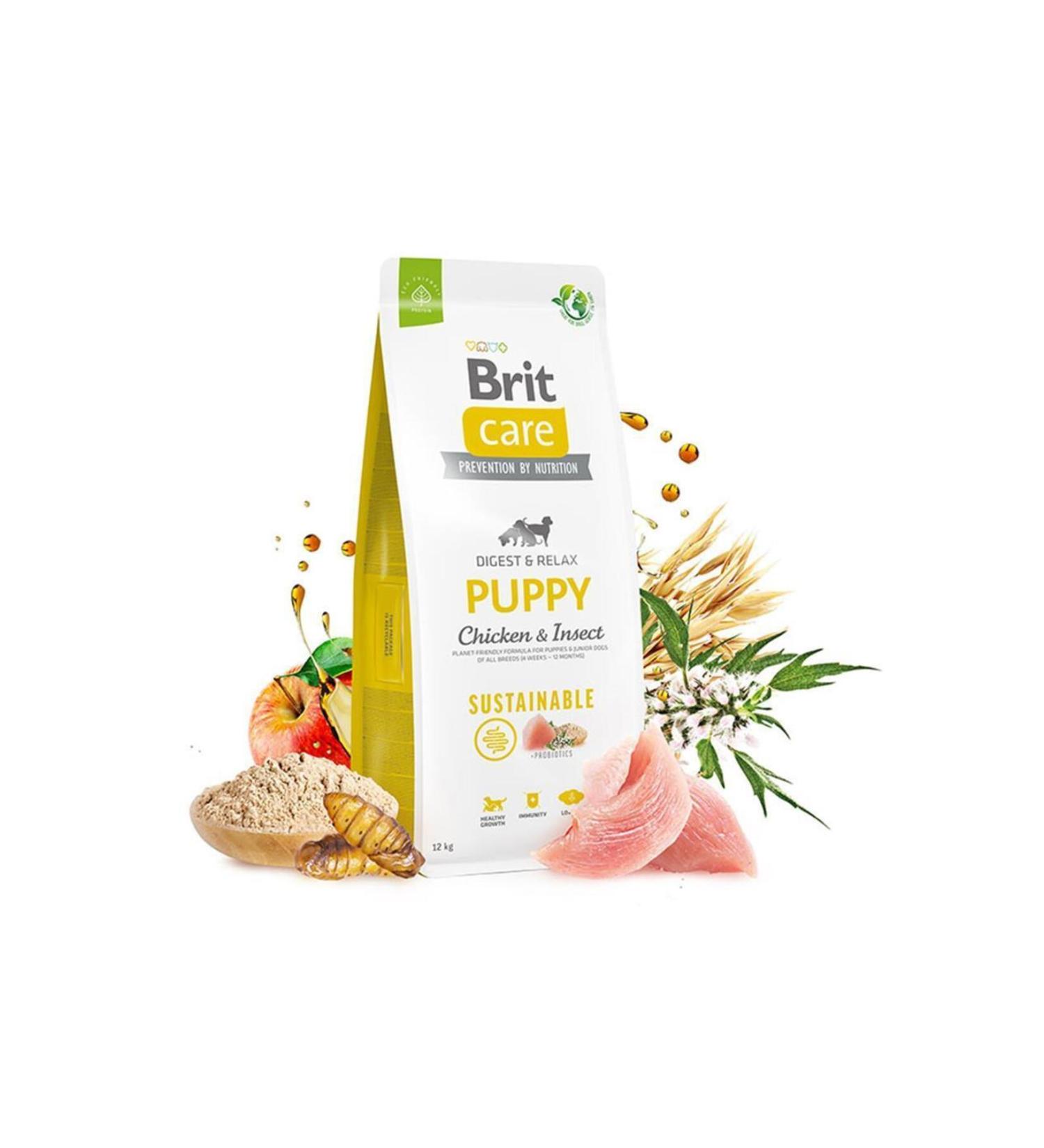 Brit Care Sustainable Chicken and Rice Larva Protein Puppy Dry Food 12 Kg