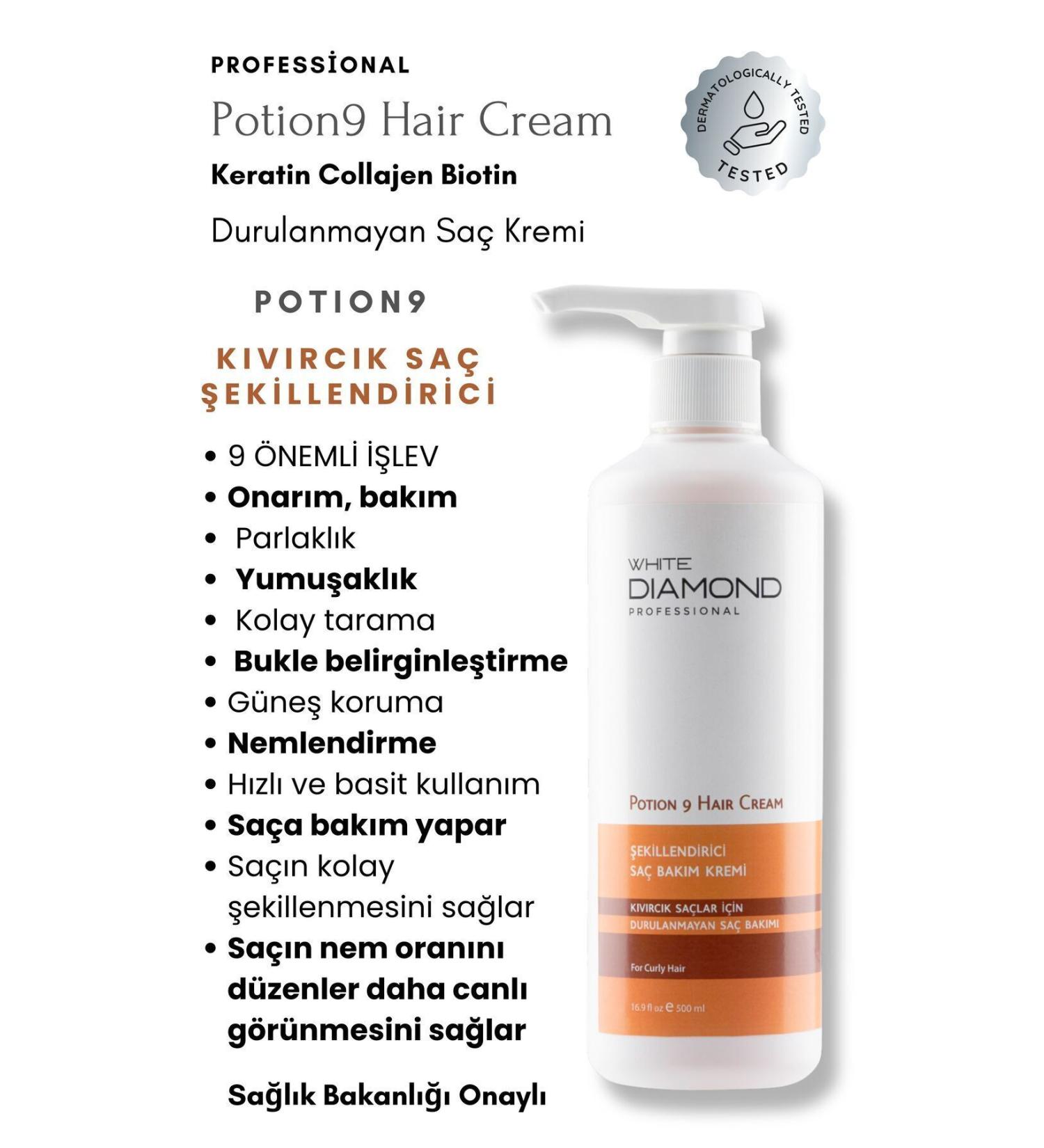 WHITE DIAMOND Leave-In Curly Hair Styling Curl Defining Hair Care Cream 500 ml - Buy Online on GoSupps.com