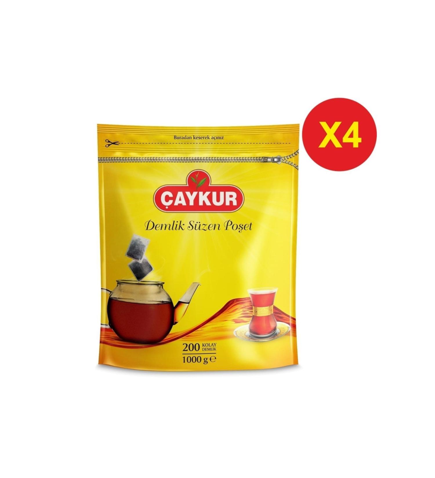 aykur 4 Pieces Teapot Filtering Tea Bag 5 Gr 200 Pieces (total 4000 Grams)