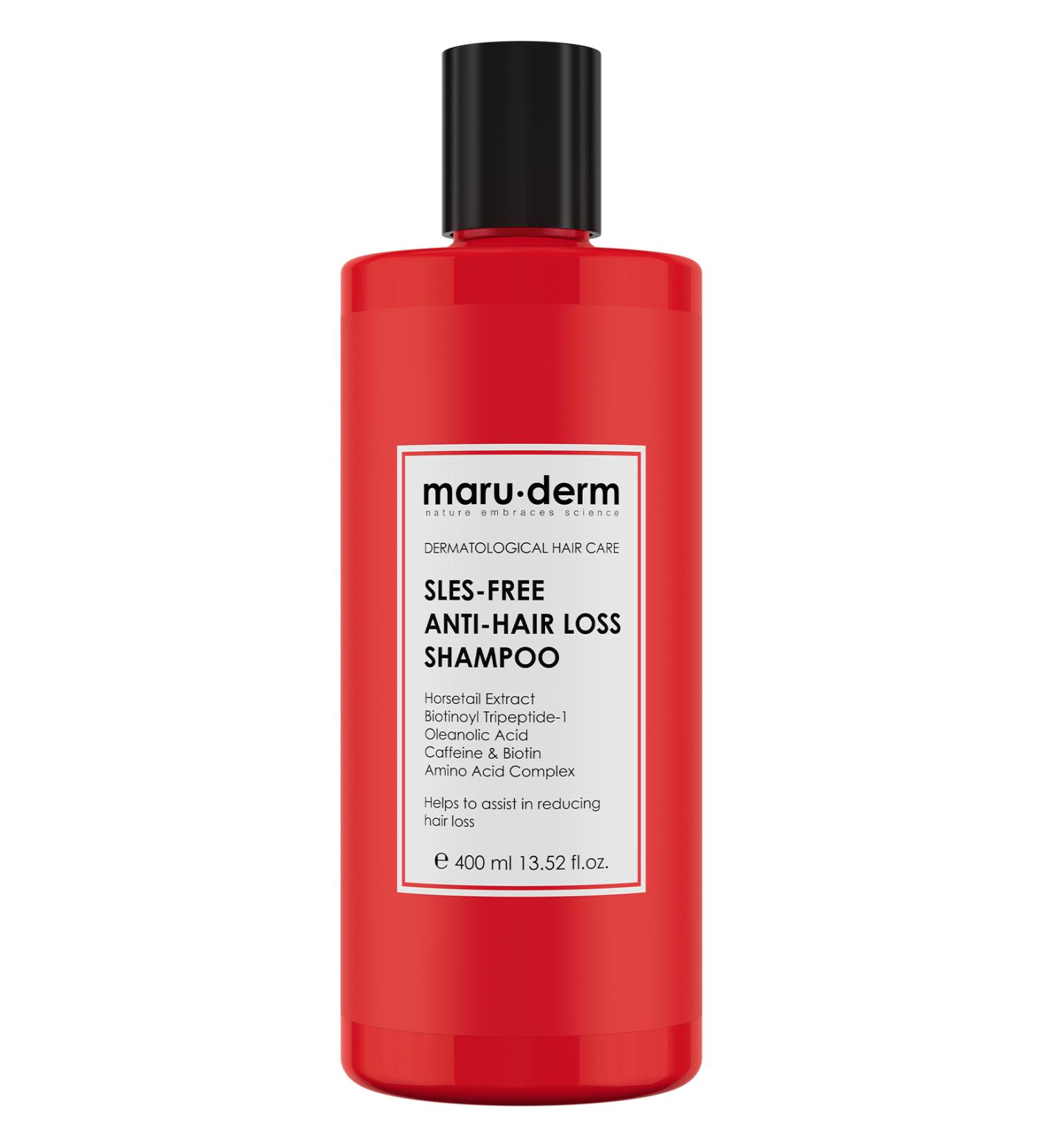 Maru.Derm Anti-Hair Loss Sulfate-Free Shampoo 400 ML | All Hair Types | Sulfate-Free Salt-Free Vegan Shampoo - Buy Online on GoSupps.com