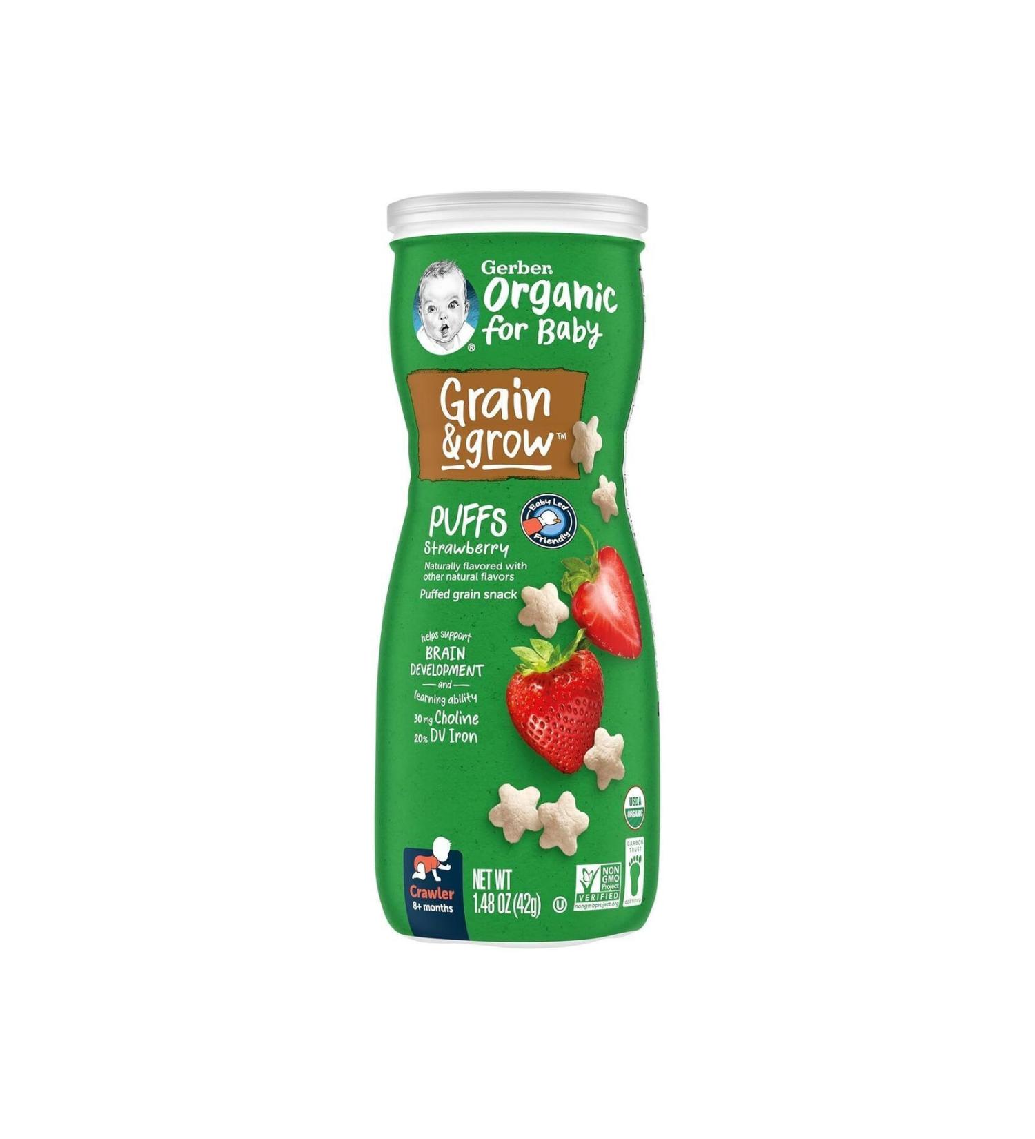 Gerber Organic Puffs Strawberry Snack 42 Gr.