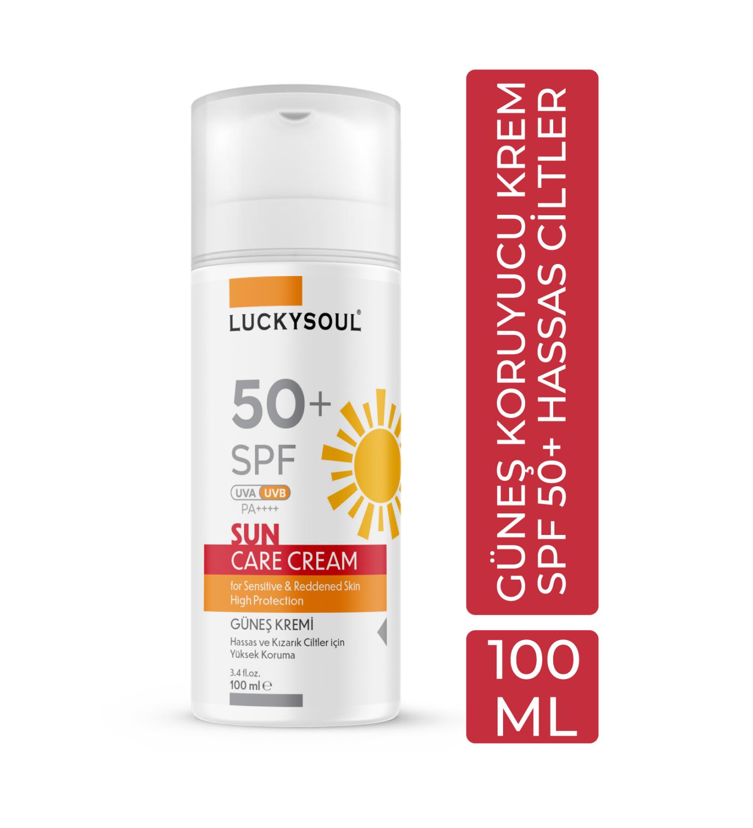 LUCKY SOUL Sun Cream (Sensitive and Reddened Skin) 100 ml - High Protection 50+ SPF - Buy Online on GoSupps.com