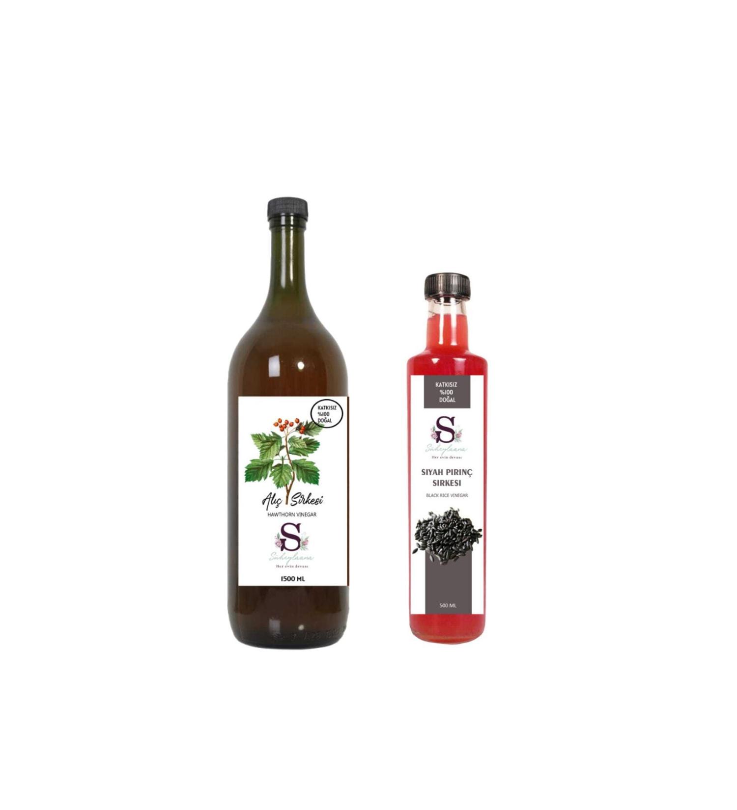 S heylaana Natural Hawthorn Vinegar 1500 ml Natural Black Rice Vinegar 500 ml