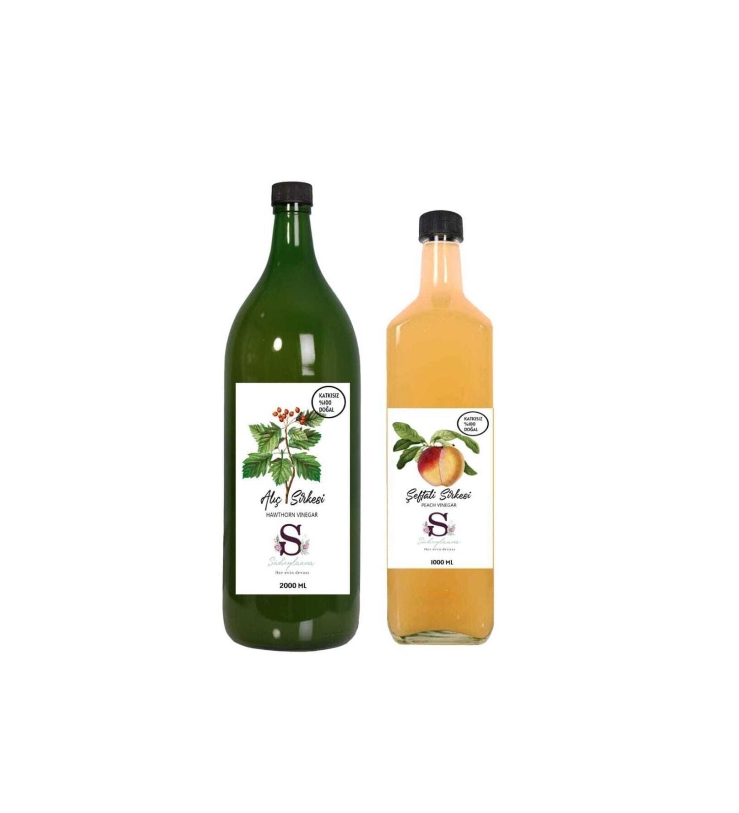 Suheylaana Natural Hawthorn Vinegar 2000 Ml And Natural Peach Vinegar 1000 Ml