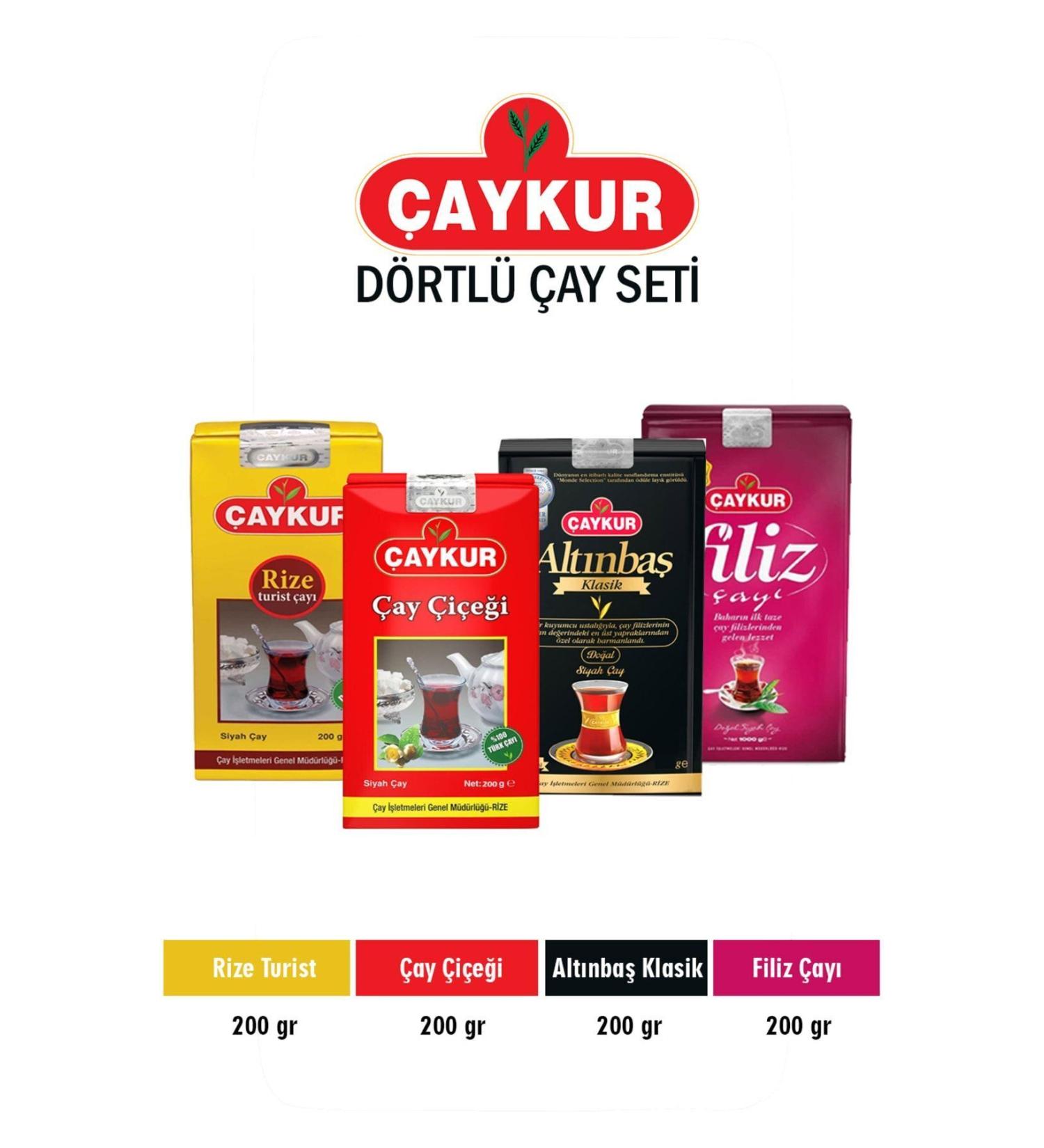  aykur Rize Tourist Tea 200gr + Tea Flower 200gr + Alt nba Classic 200gr + Filiz Tea 200gr Set of 4 - Buy Online on GoSupps.com