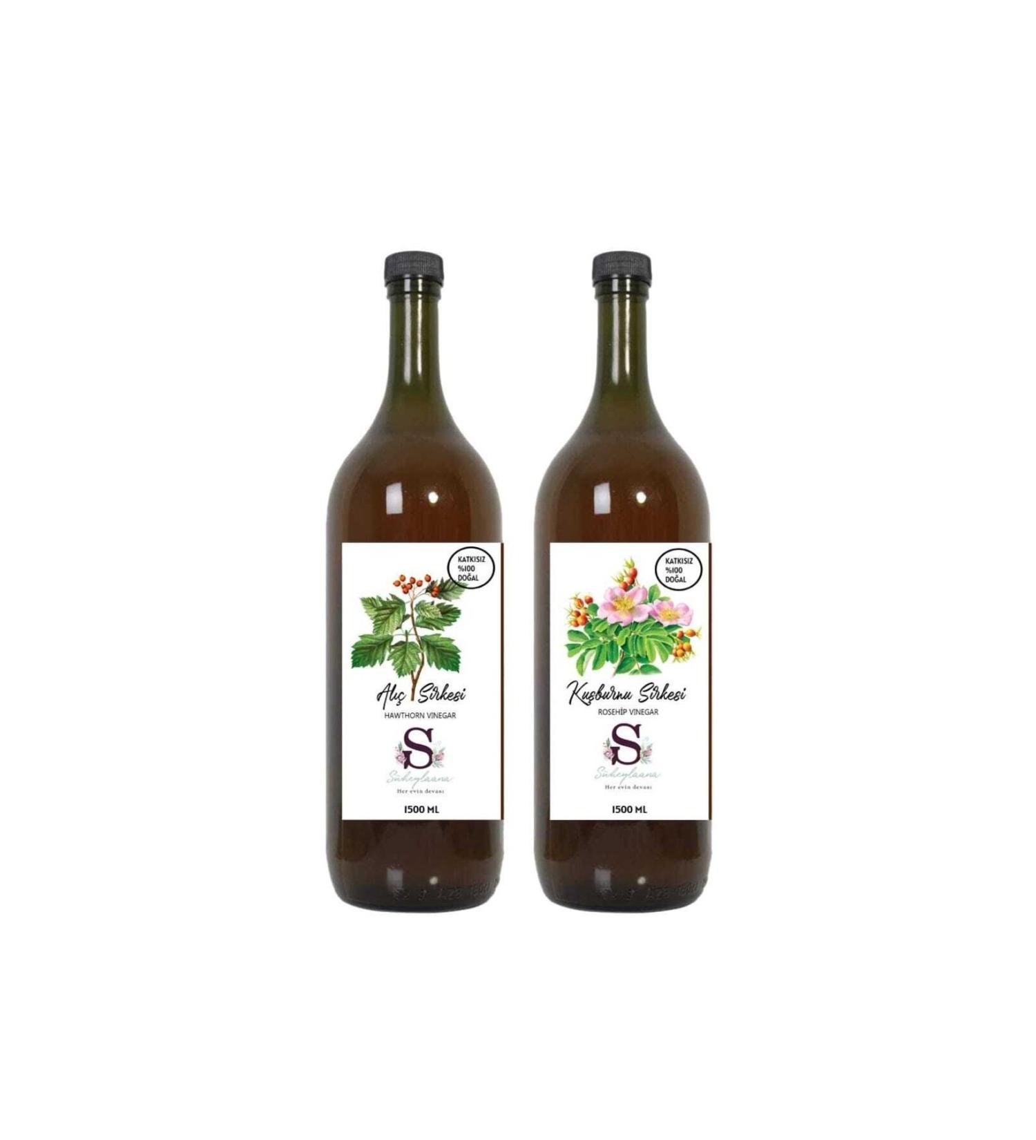 Suheylaana Natural Hawthorn Vinegar 1500 Ml And Natural Rosehip Vinegar 1500 Ml