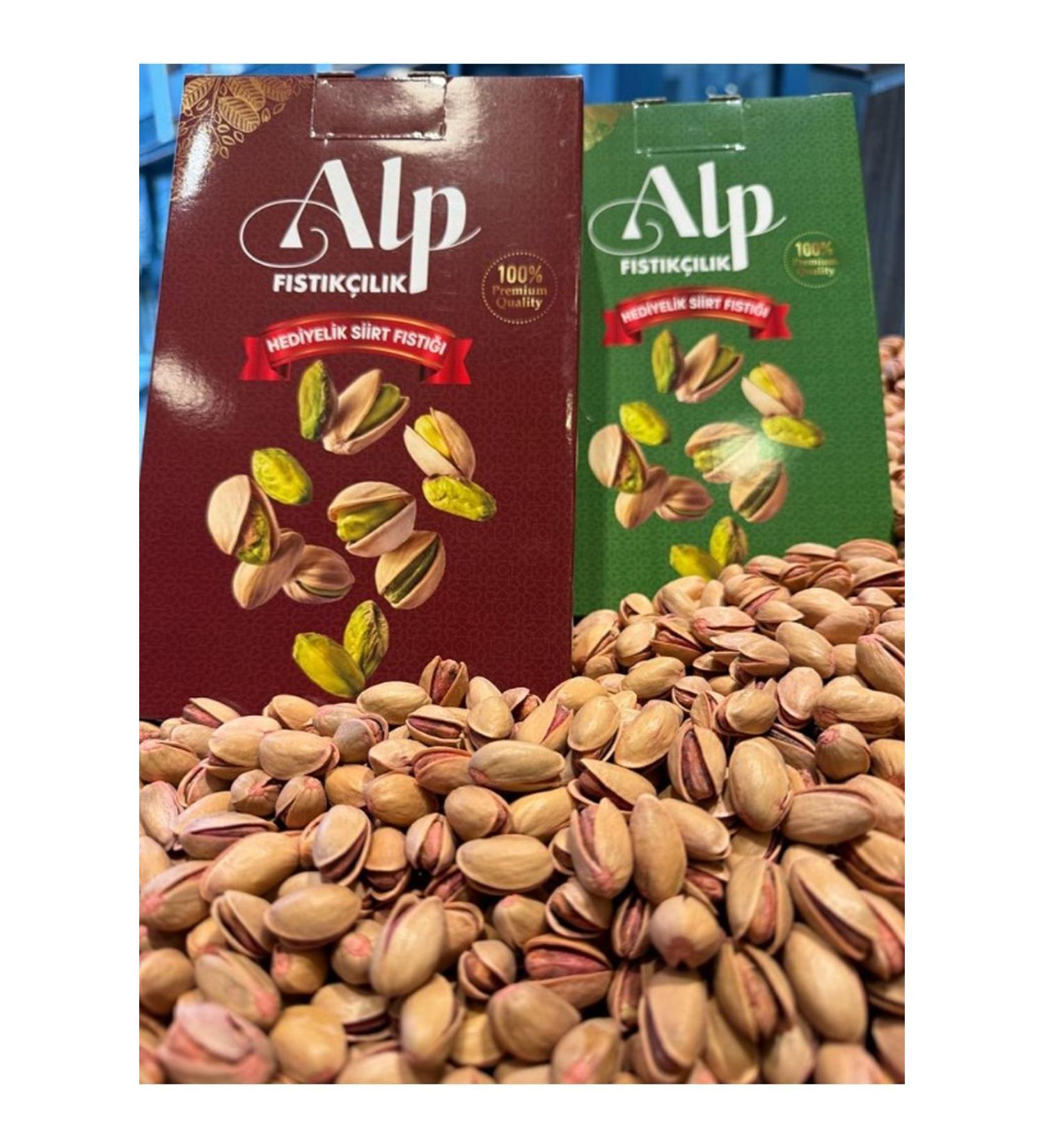 ALP FISTIK ILIK 2 kg new crop siirt pistachios in a box
