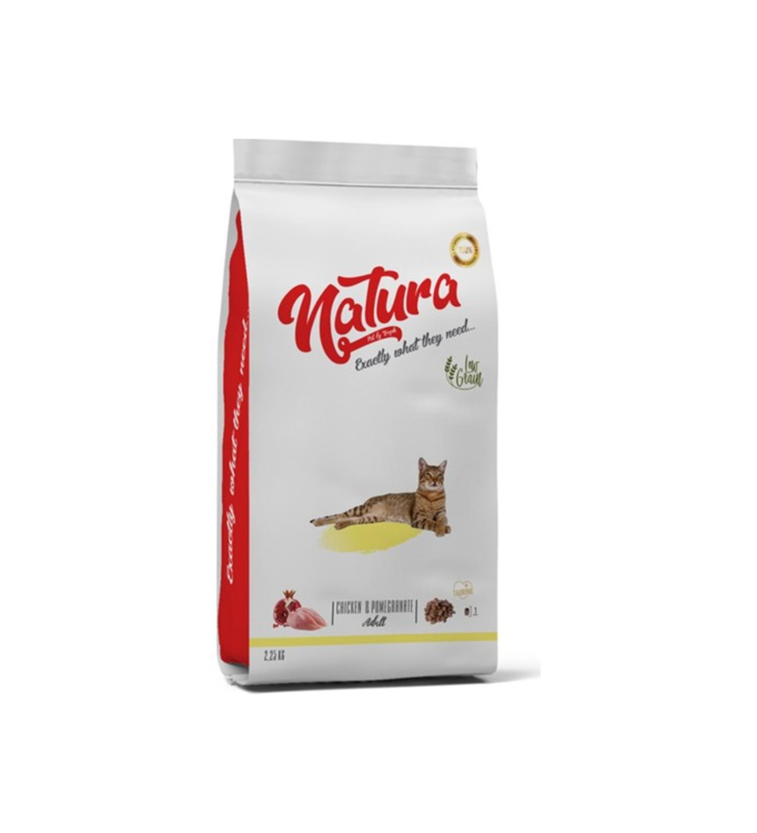 Natura Low Grain Chicken and Pomegranate Adult Cat Dry Food 2.25 Kg - Buy Online on GoSupps.com