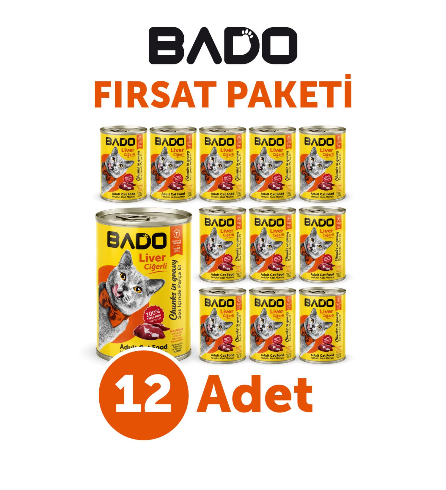 Bado Adult Wet Cat Food Liver 400GR 12Li