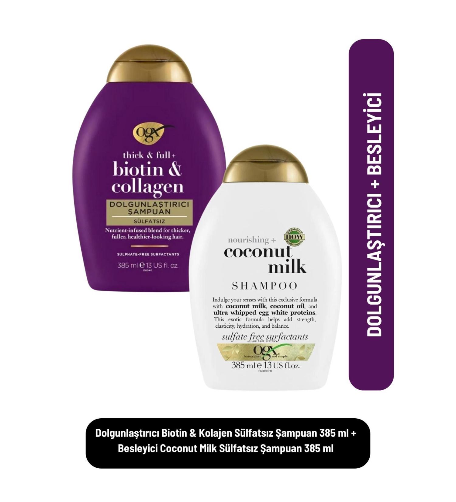 OGX Plumping Biotin & Collagen Sulfate-Free Shampoo + Nourishing Coconut Milk Sulfate-Free Shampoo