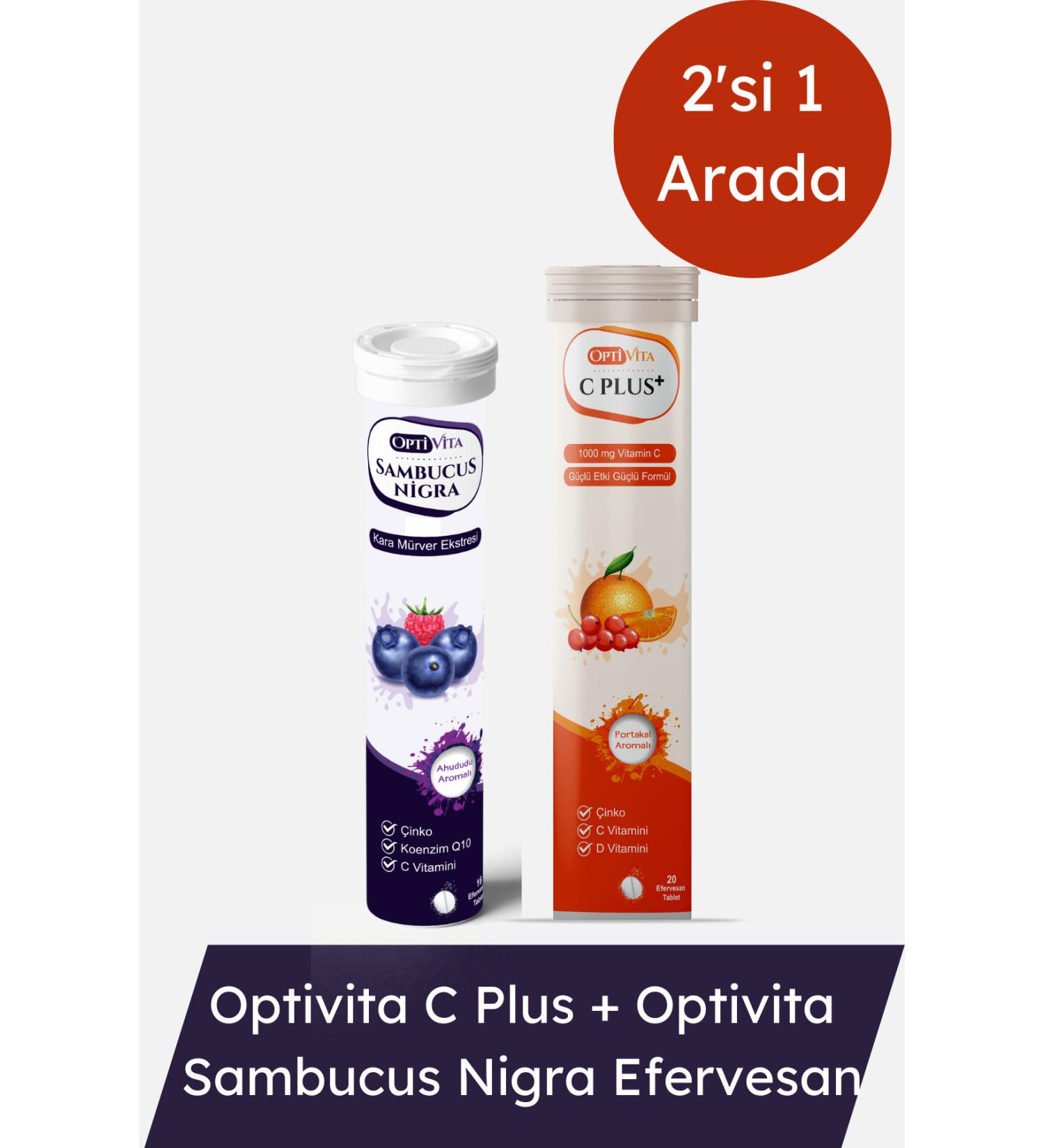 Optivita 2-Pack: Optivita Sambucus Nigra + Optivita C Plus (Vitamin C & Black Elderberry Immune Support)