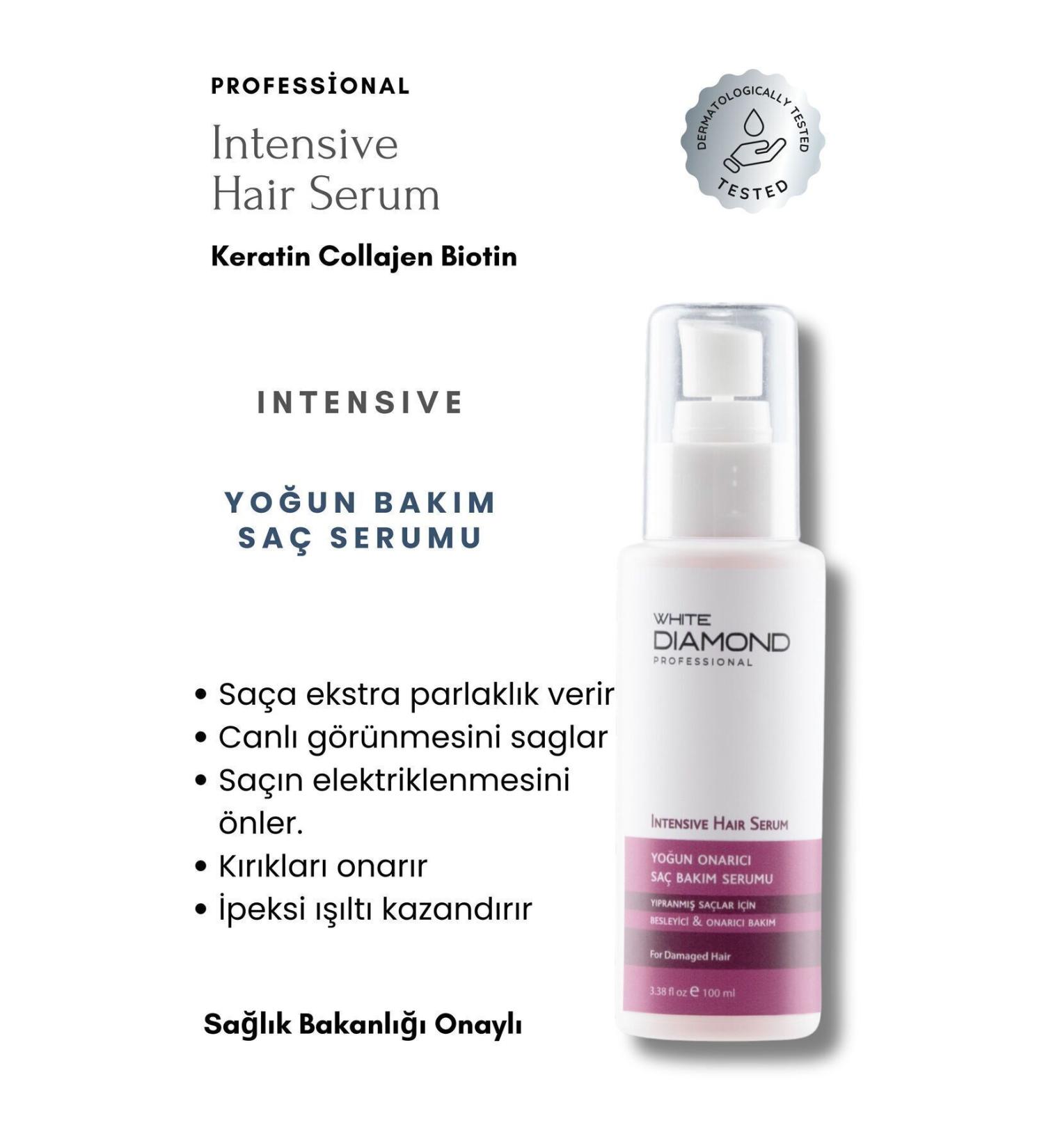 WHITE DIAMOND Intensive Repairing Hair Care Serum for Colored Sensitive Processed Hair 100 ml