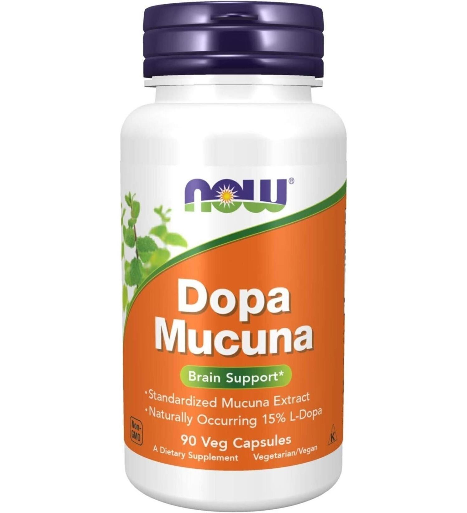 Now L-dopa Dopa Mucuna Dopamine Brain Support Standardized Kapikacchu Extract Naturally Occurring 15% - Buy Online on GoSupps.com