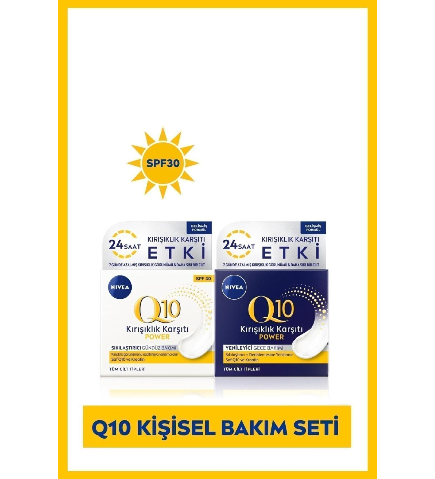 NIVEA Q10 Power Anti-Aging Day Face Care Cream Spf30 50 Ml High Sun Protection Night Cream 50 ml