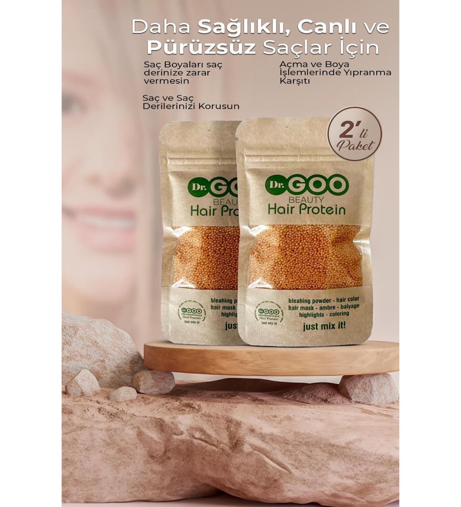 Dr. Goo Beauty 2x50gr Hair Care Protein / Hair Protein - Anti-Damage Product in Hair Lightening and Dyeing Processes