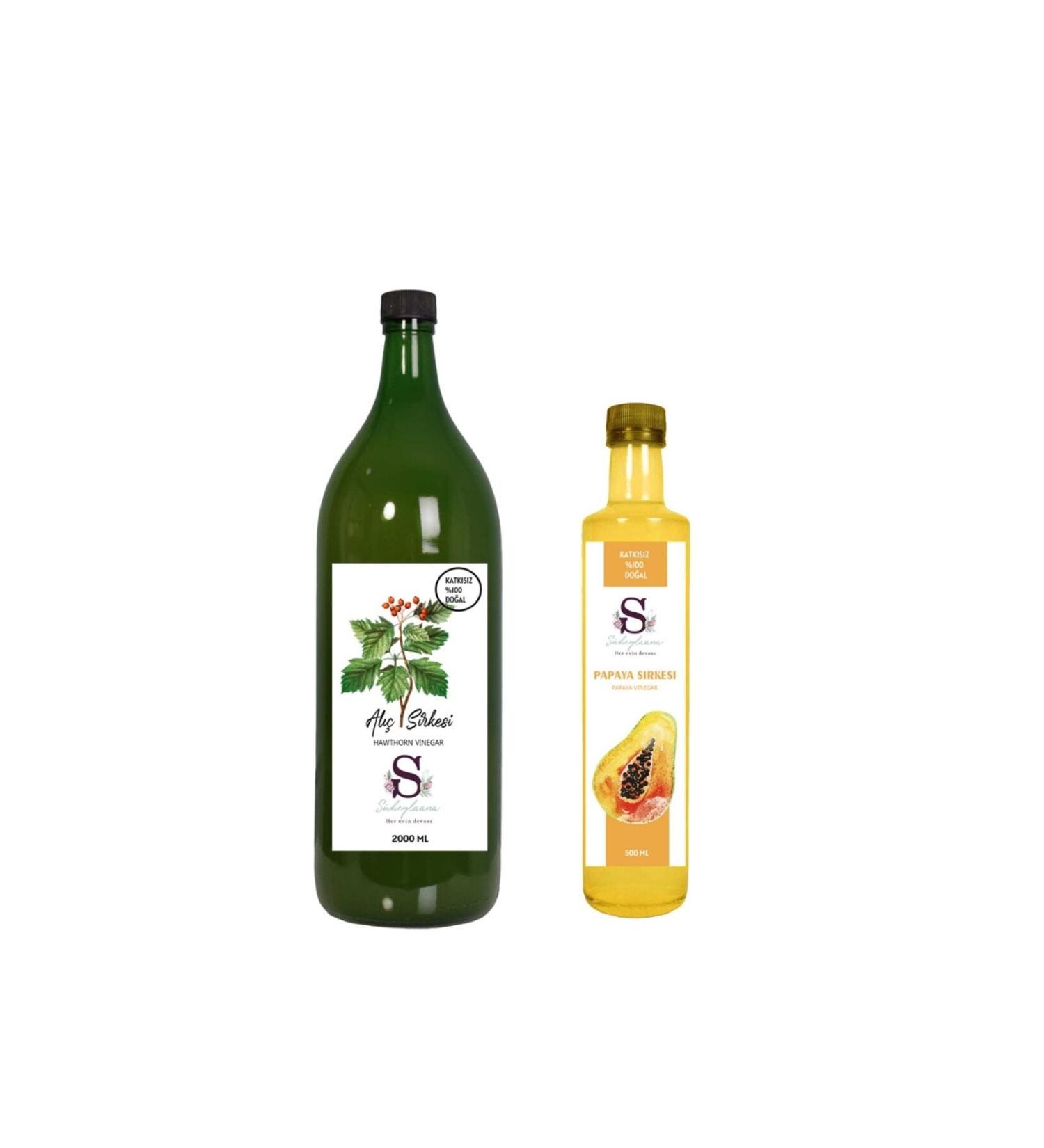 Suheylaana Natural Hawthorn Vinegar 2000 Ml - Natural Papaya Vinegar 500 Ml