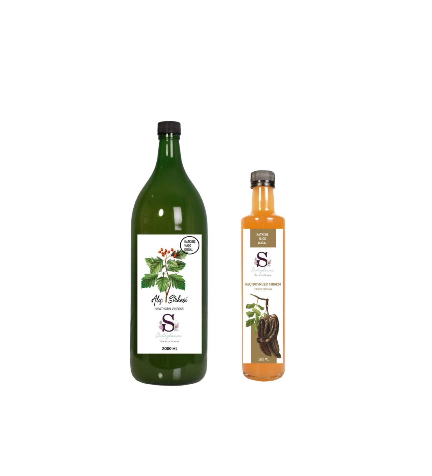 S heylaana Natural Hawthorn Vinegar 2000 ml - Natural Carob Vinegar 500 ml