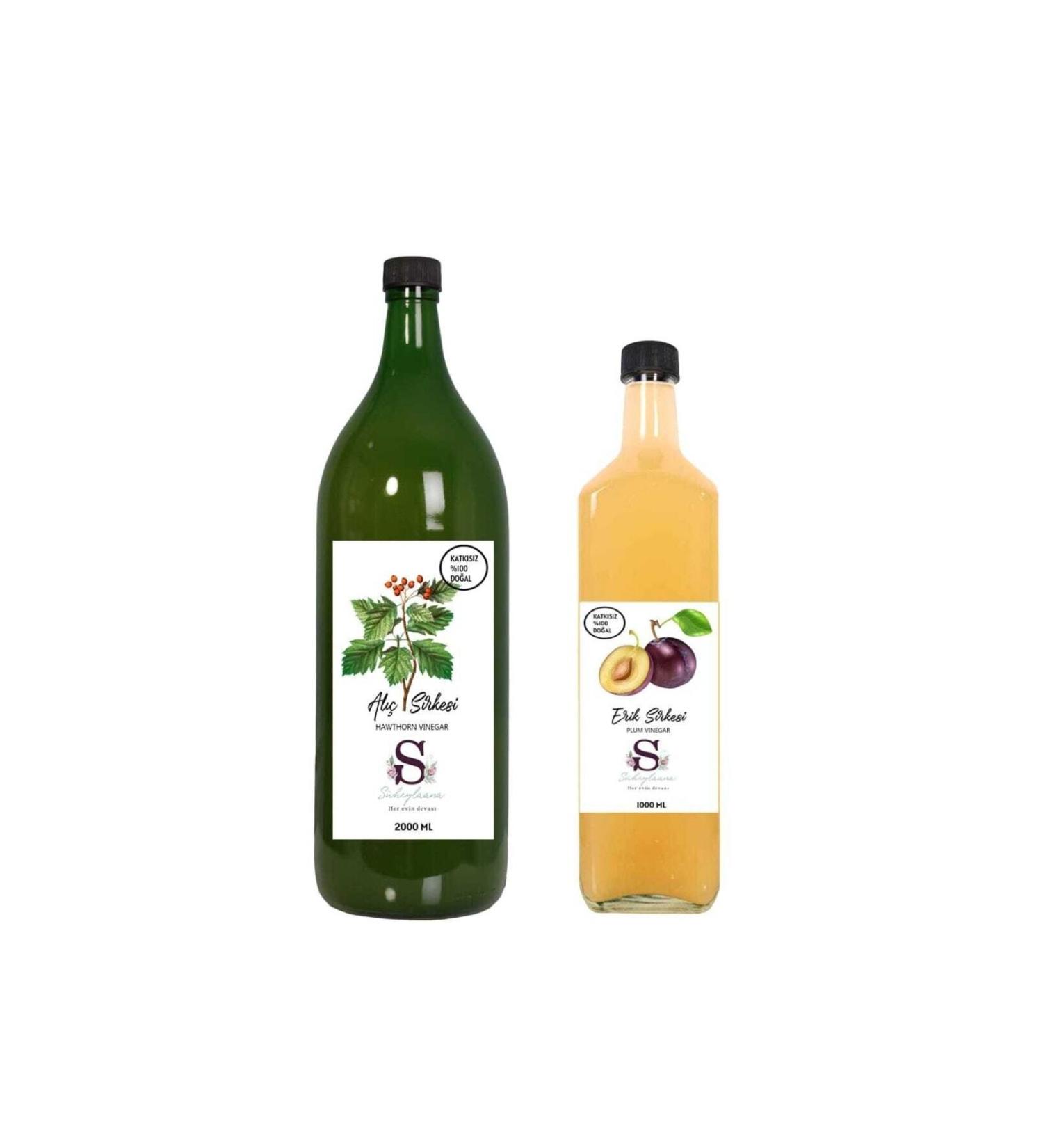 Suheylaana Natural Hawthorn Vinegar 2000 Ml And Natural Plum Vinegar 1000 Ml