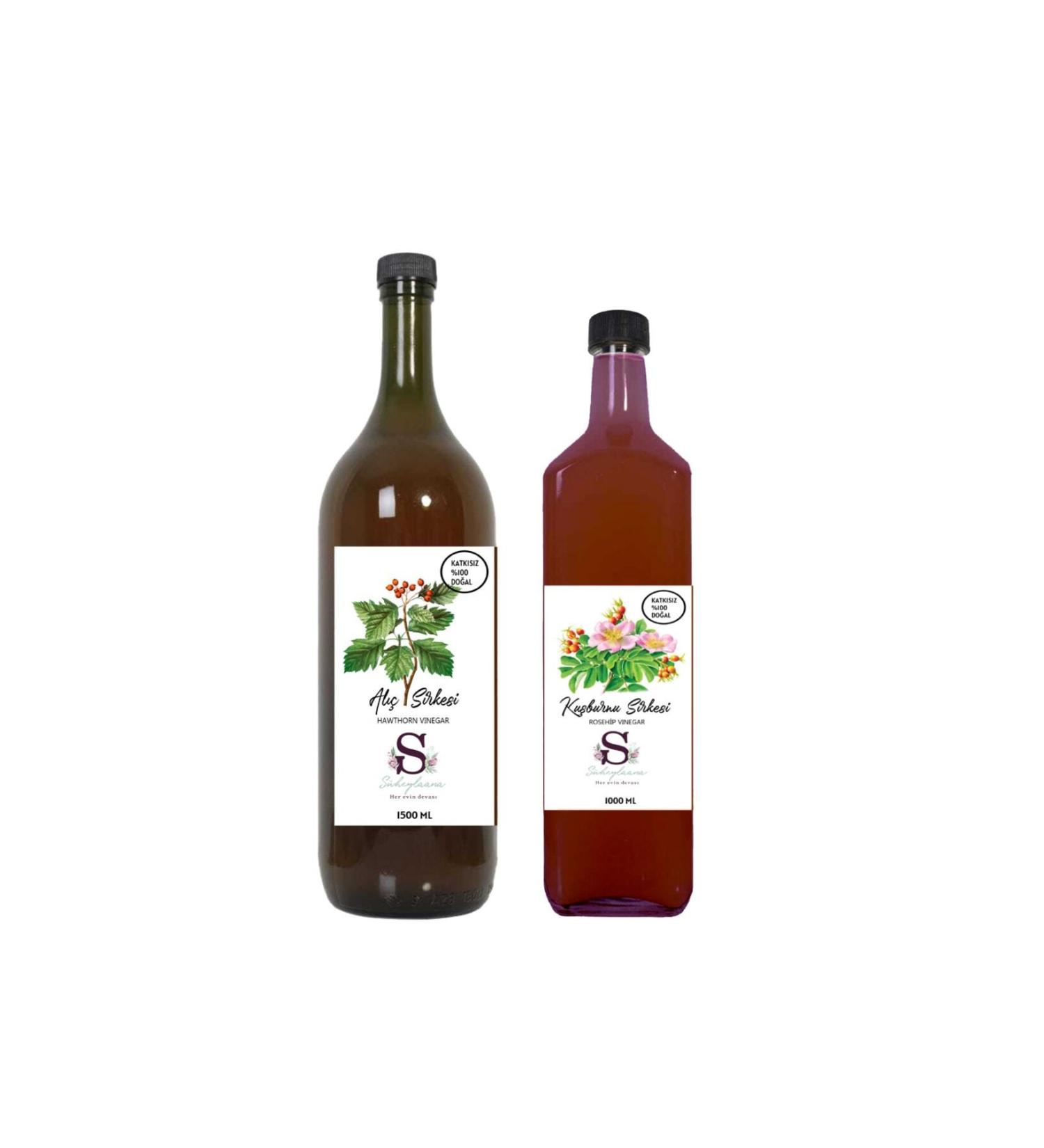 S heylaana Natural Hawthorn Vinegar 1500 ml and Natural Rosehip Vinegar 1000 ml
