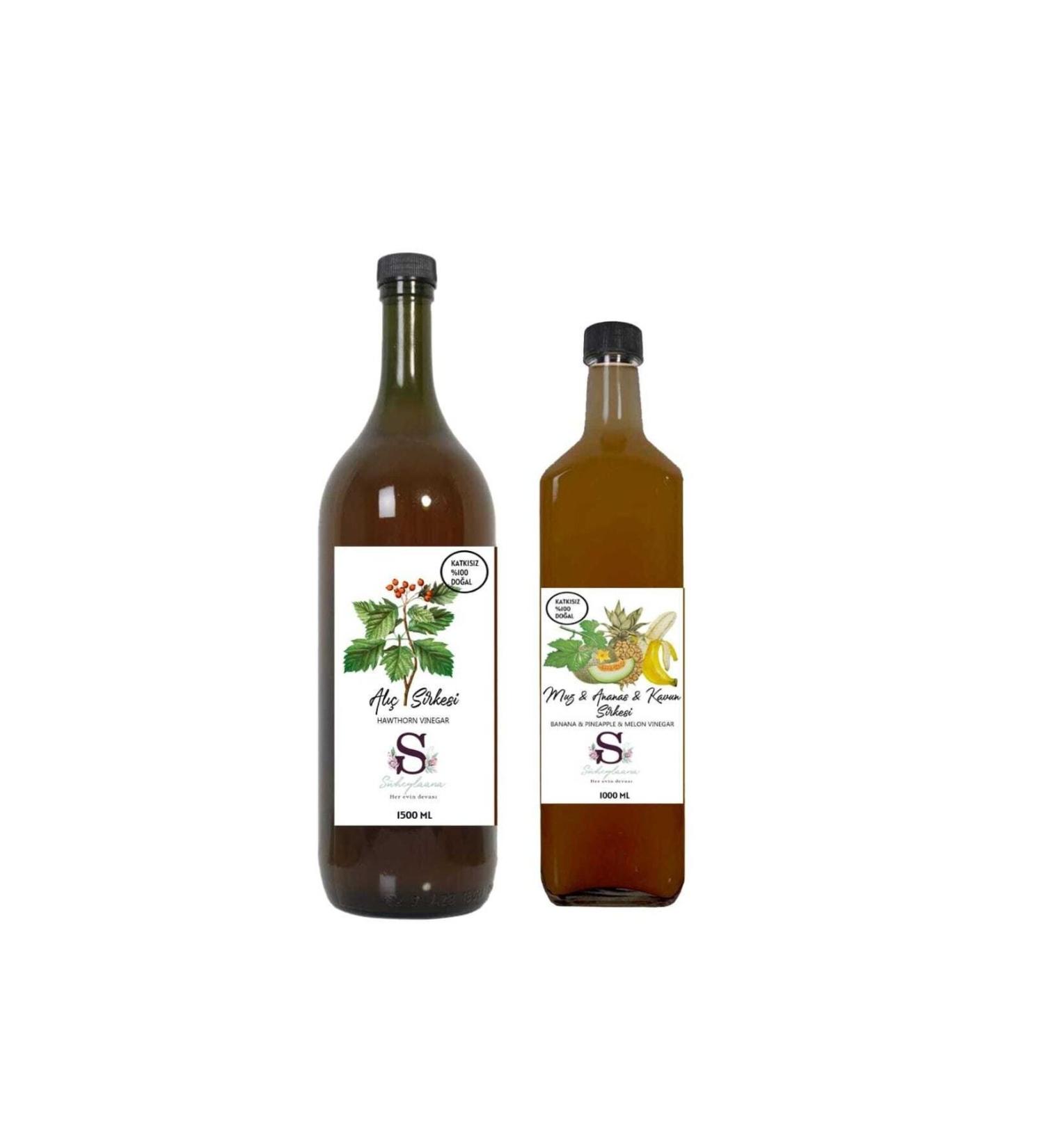 Suheylaana Natural Hawthorn Vinegar 1500 Ml And Natural Banana Pineapple Melon Vinegar 1000 Ml