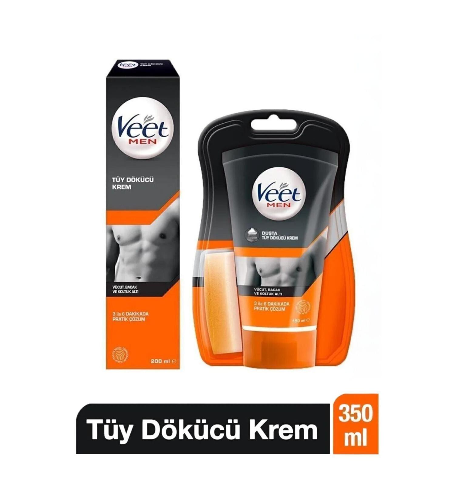 Veet Men Hair Removal Cream for Men Normal Skin 200ml + In-Shower Hair Removal Cream for Normal Skin 150ml - Buy Online on GoSupps.com