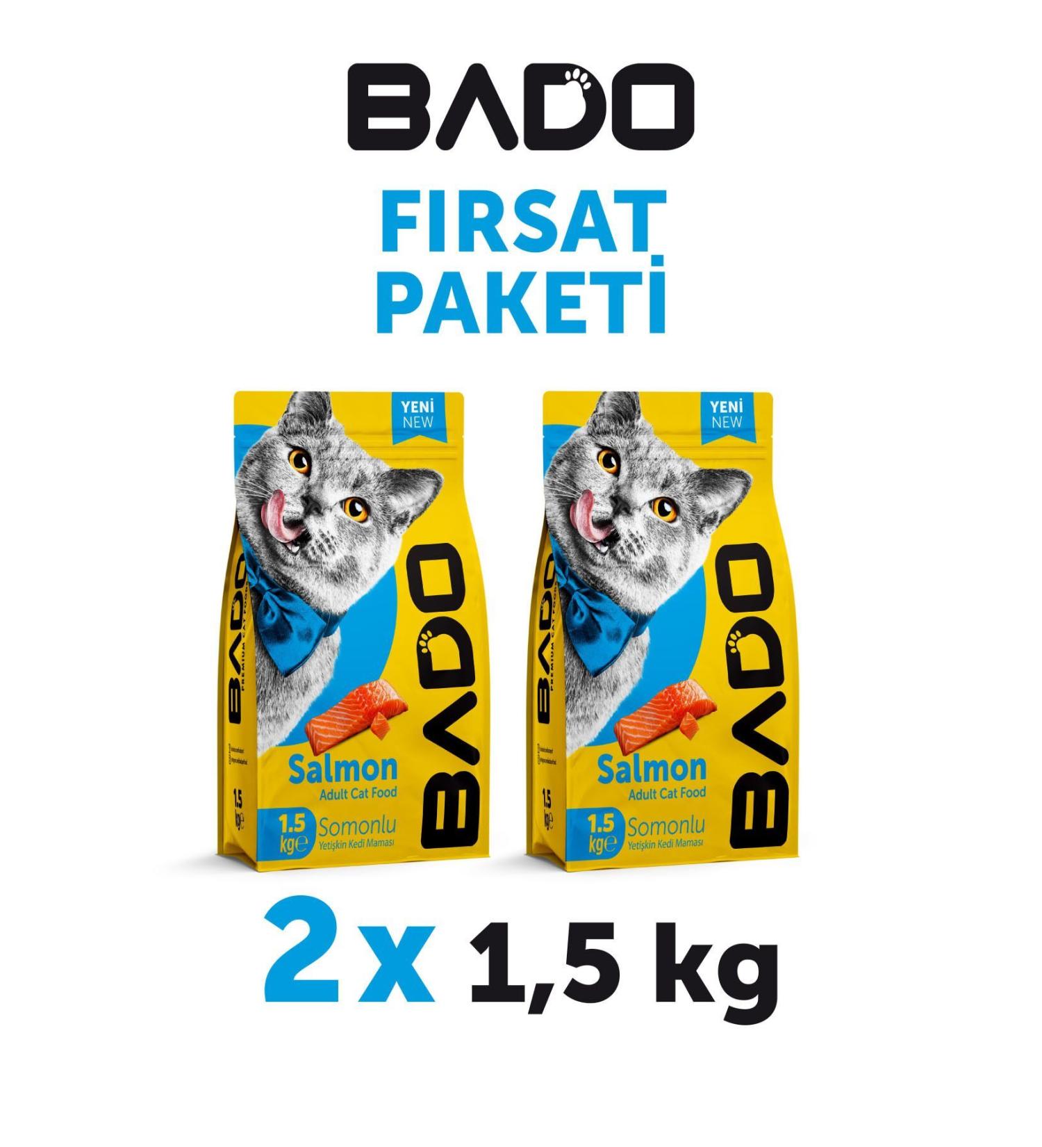 Bado Adult Cat Food Salmon 1.5 Kg 2-Piece